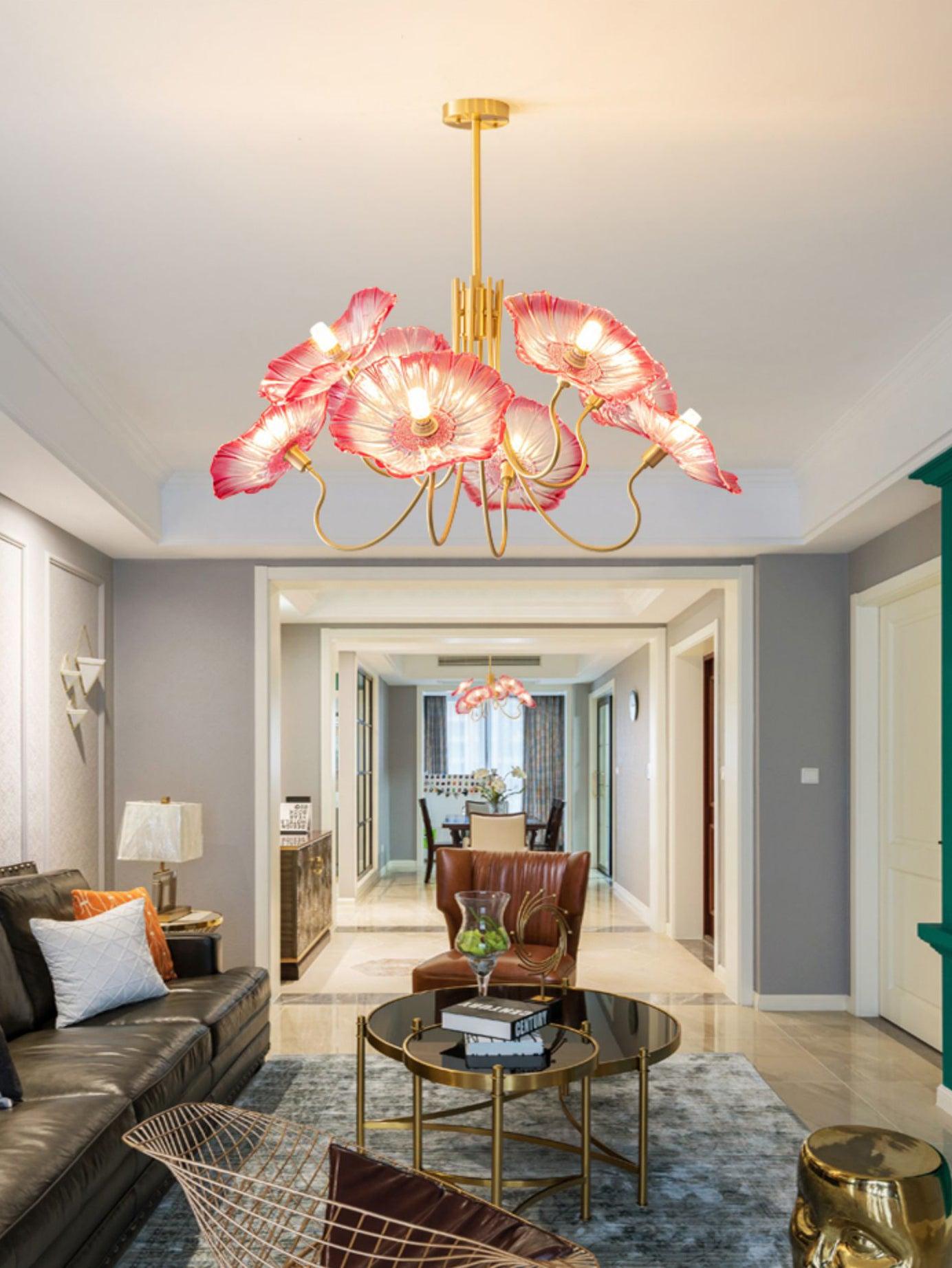 Lotus Leaf Glass Chandelier - Blowlighting
