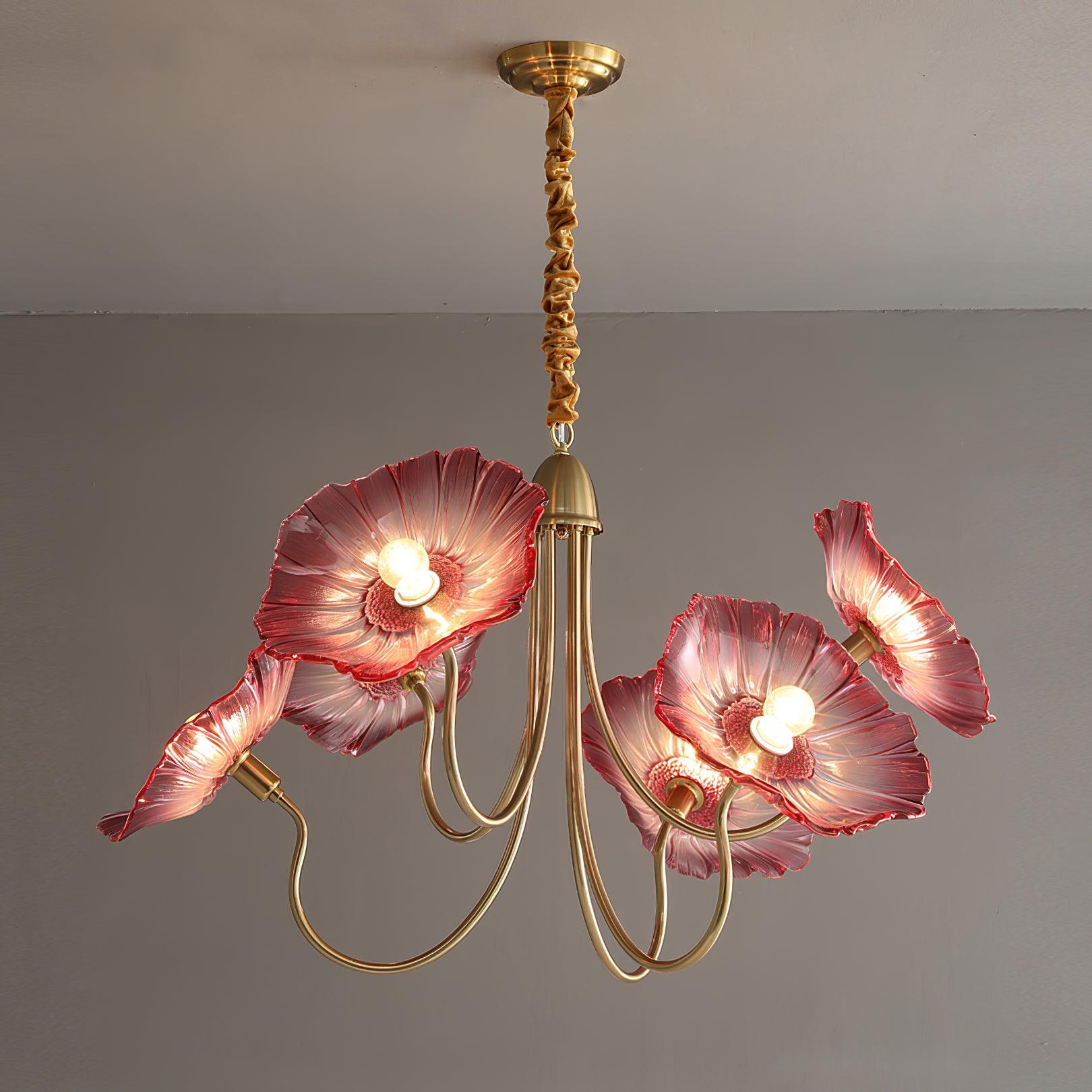 Lotus Leaf Glass Chandelier - Blowlighting
