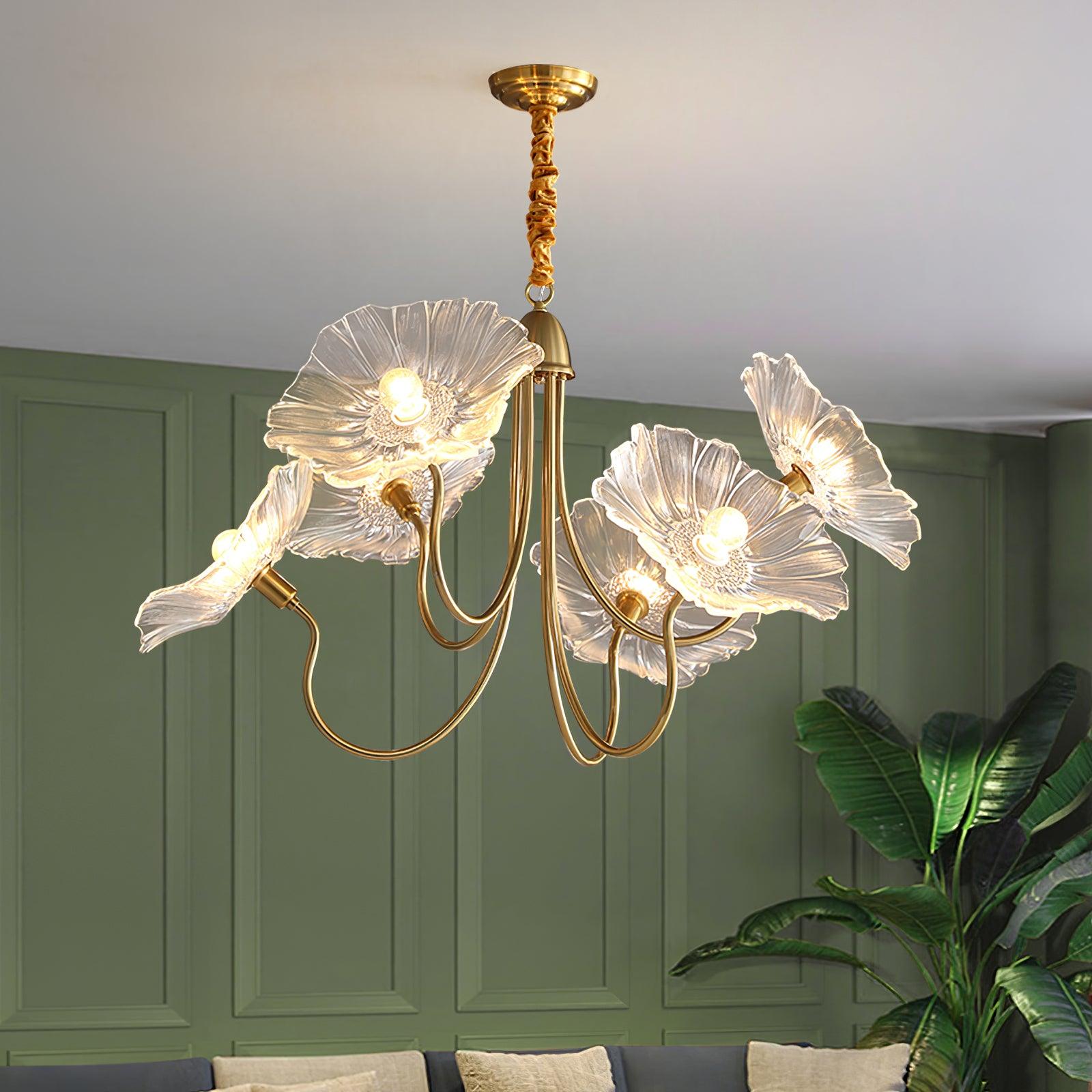 Lotus Leaf Glass Chandelier - Blowlighting