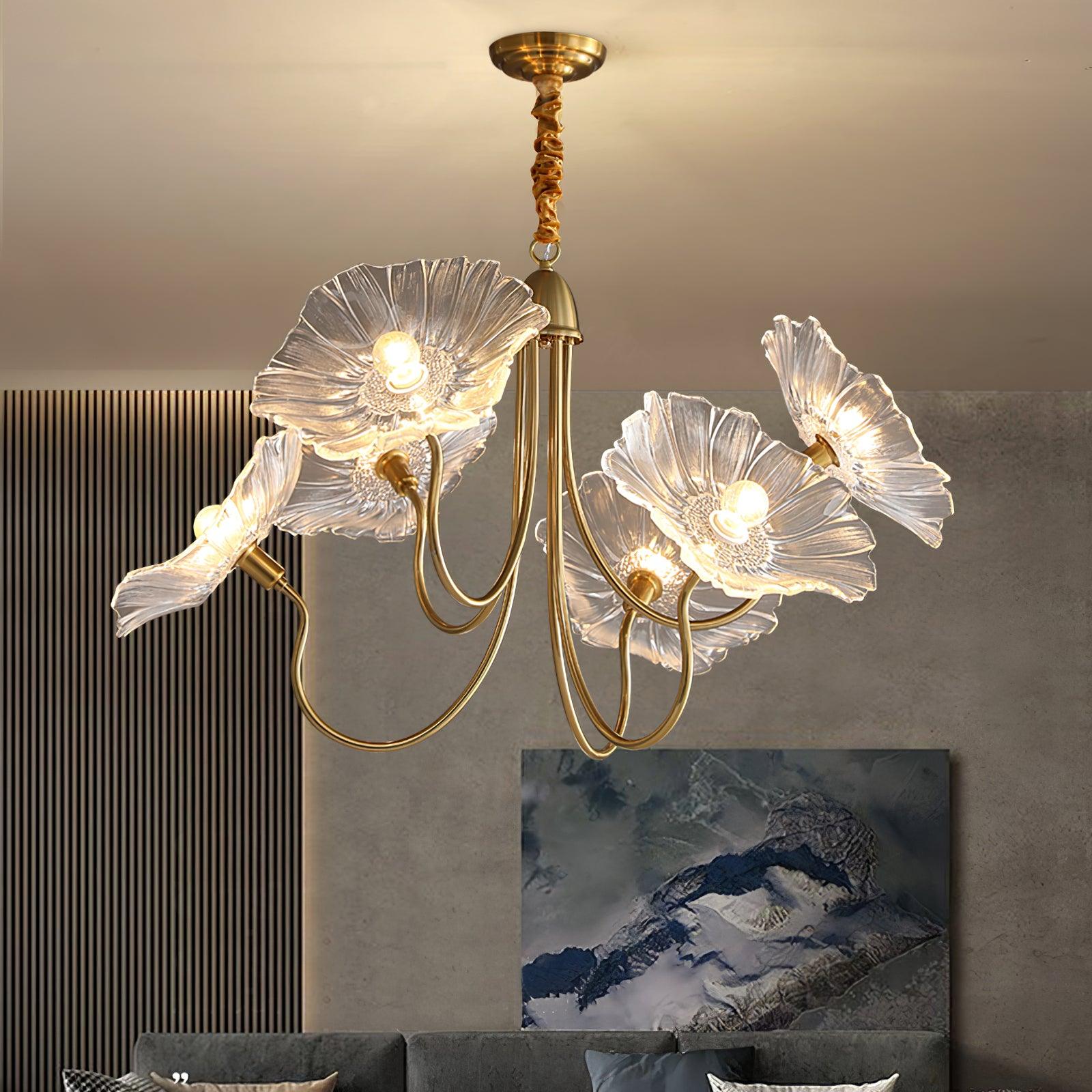 Lotus Leaf Glass Chandelier - Blowlighting