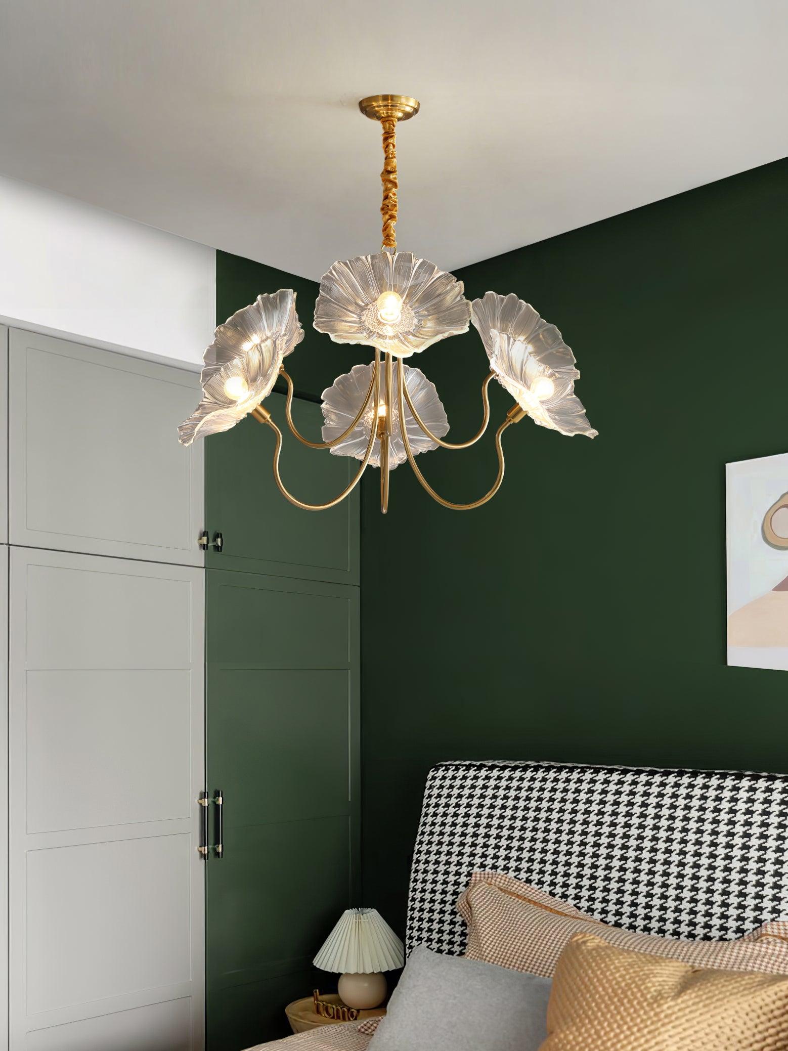 Lotus Leaf Glass Chandelier - Blowlighting