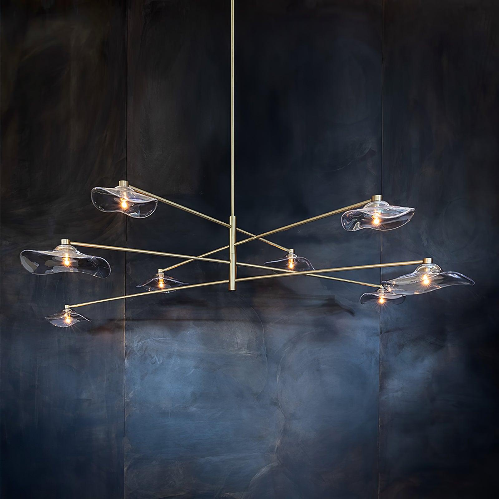Lotus Leaves Glass Chandelier - Blowlighting