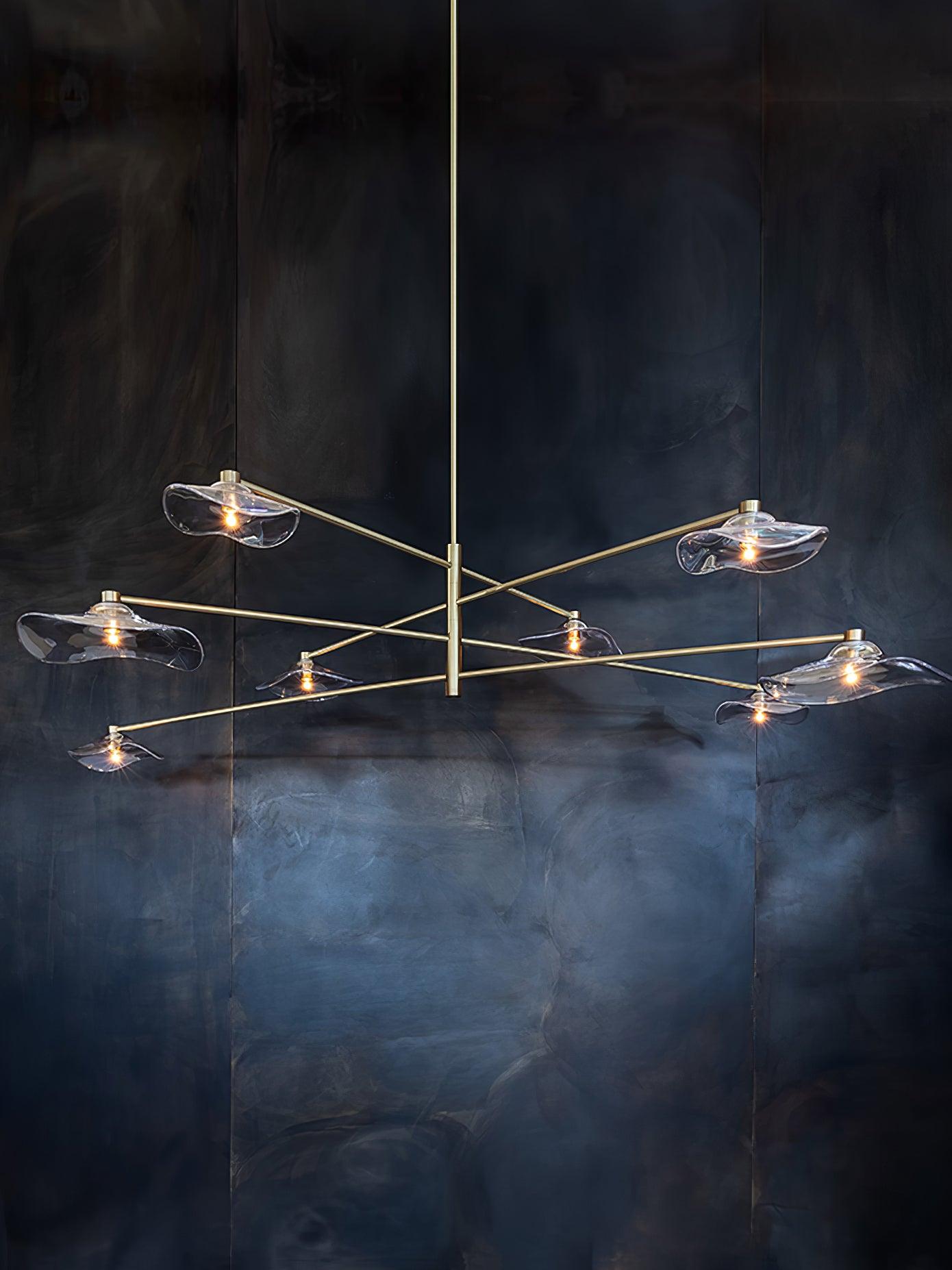 Lotus Leaves Glass Chandelier - Blowlighting