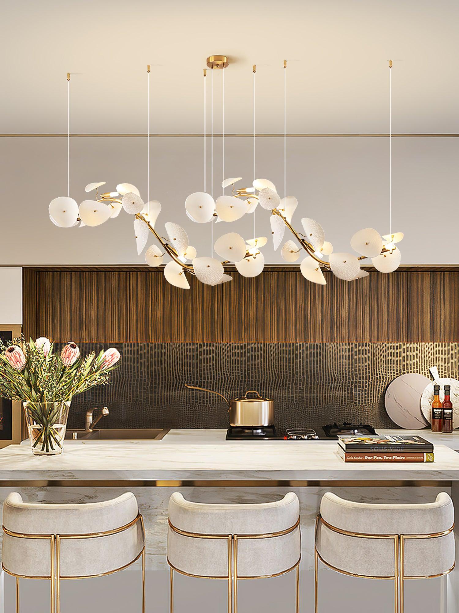Virinira Modern Elegance Petal Metal Ceramic Chandelier - Blowlighting