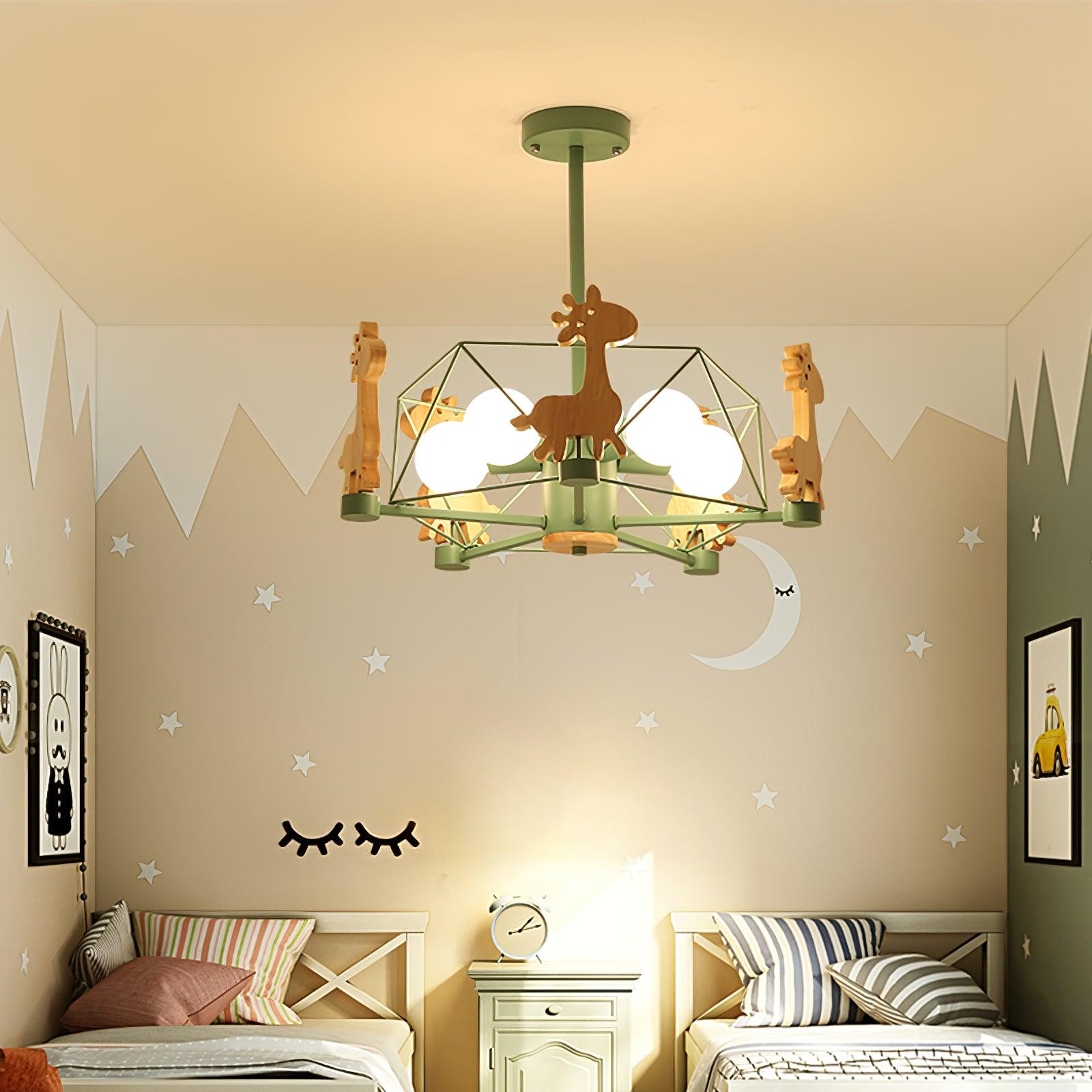 Lovely Deer Wooden Chandelier - Blowlighting