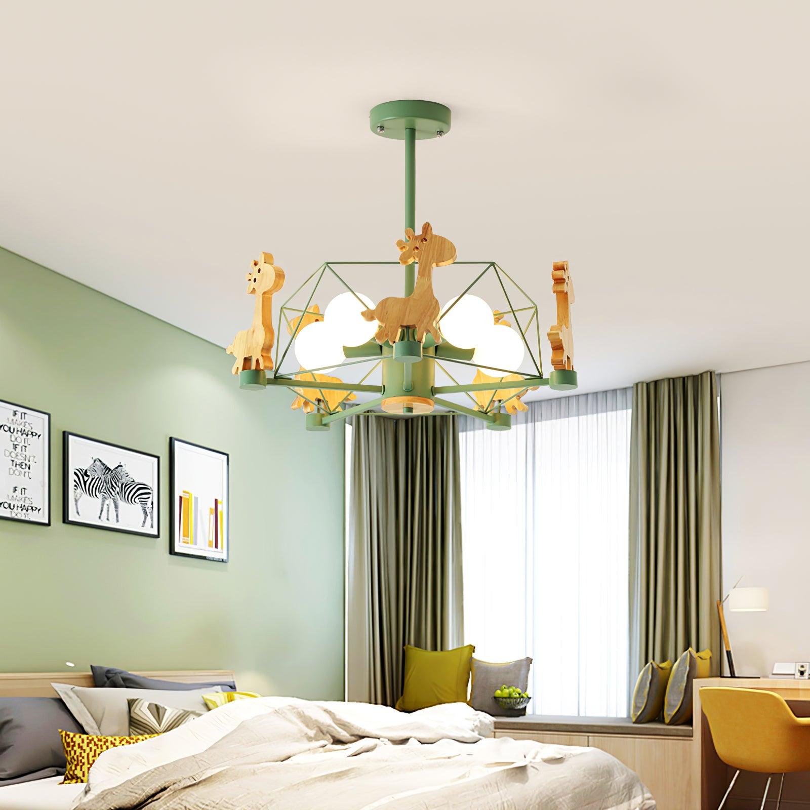Lovely Deer Wooden Chandelier - Blowlighting