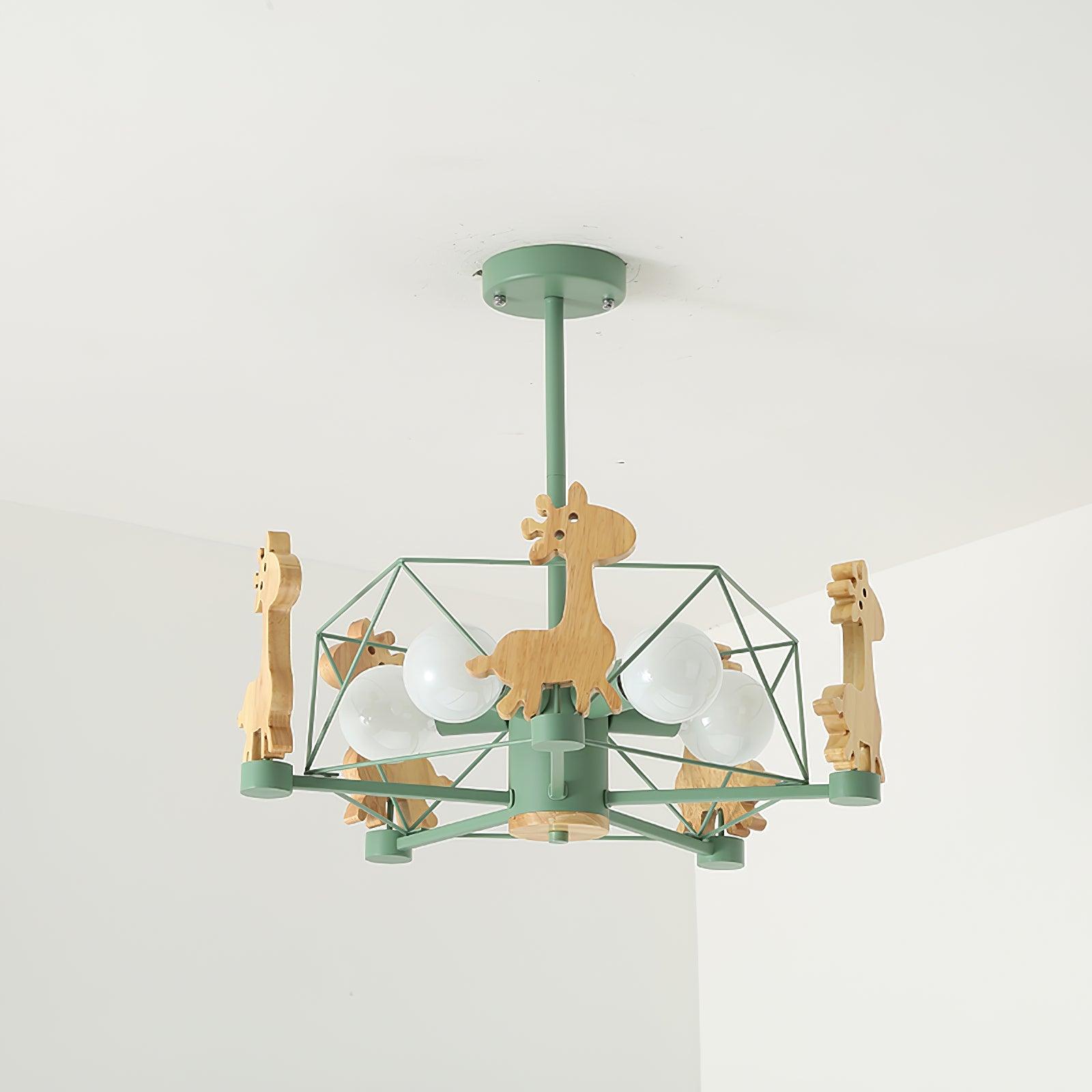Lovely Deer Wooden Chandelier - Blowlighting