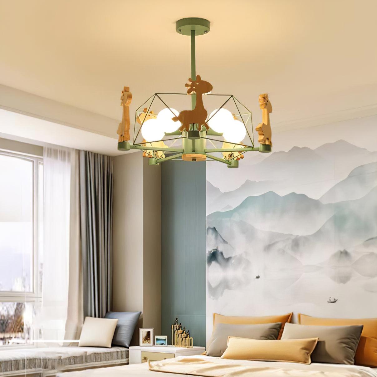 Lovely Deer Wooden Chandelier - Blowlighting