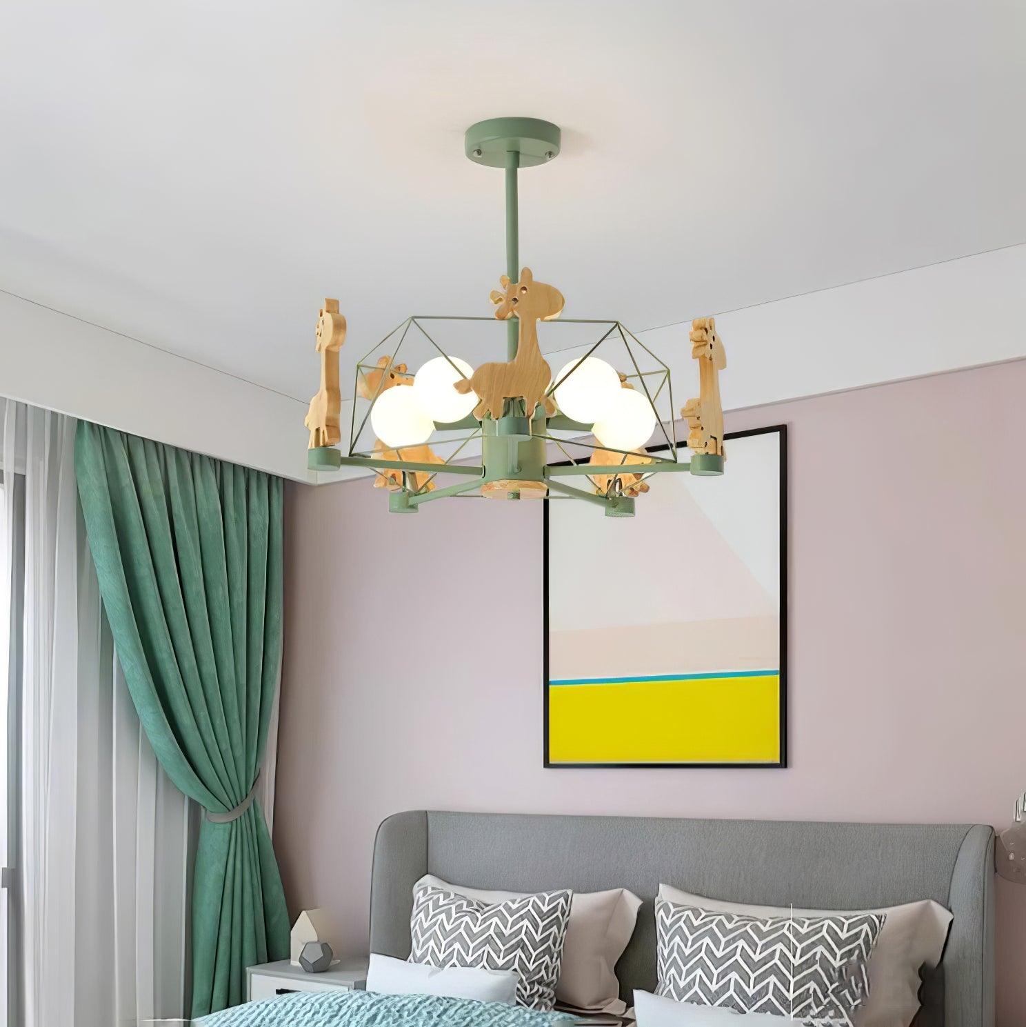 Lovely Deer Wooden Chandelier - Blowlighting