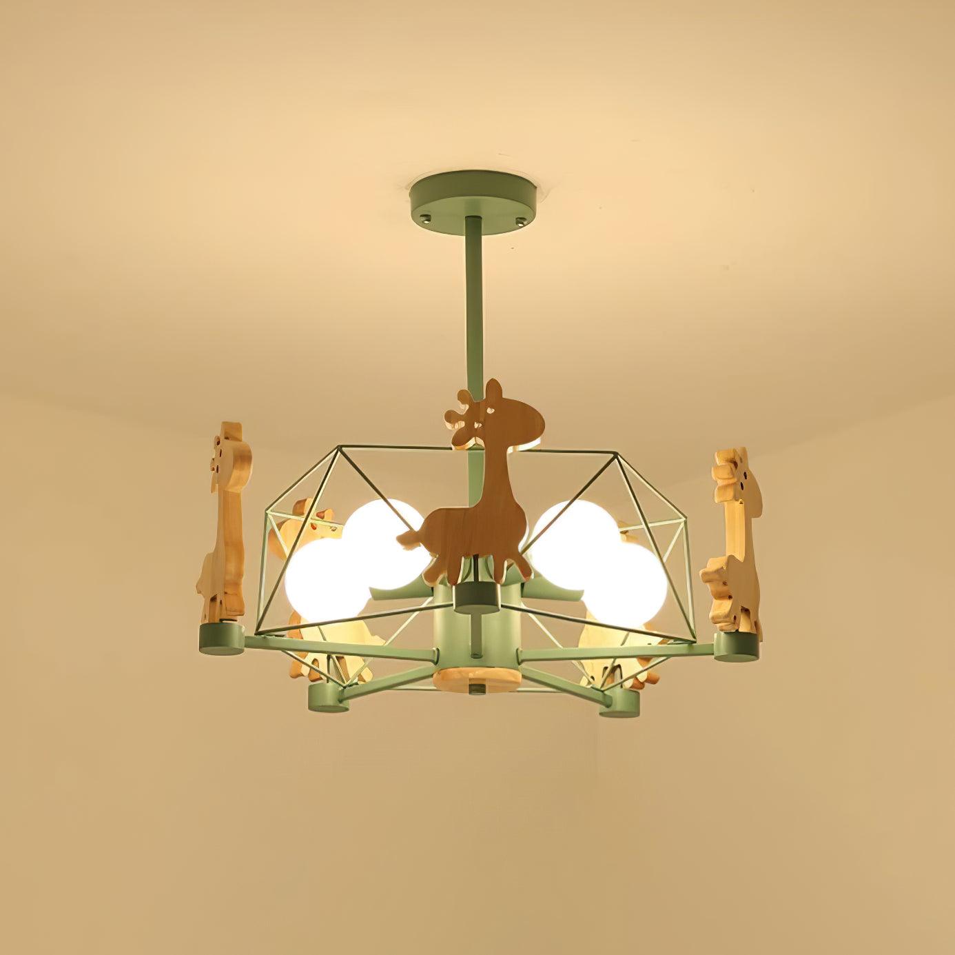 Lovely Deer Wooden Chandelier - Blowlighting