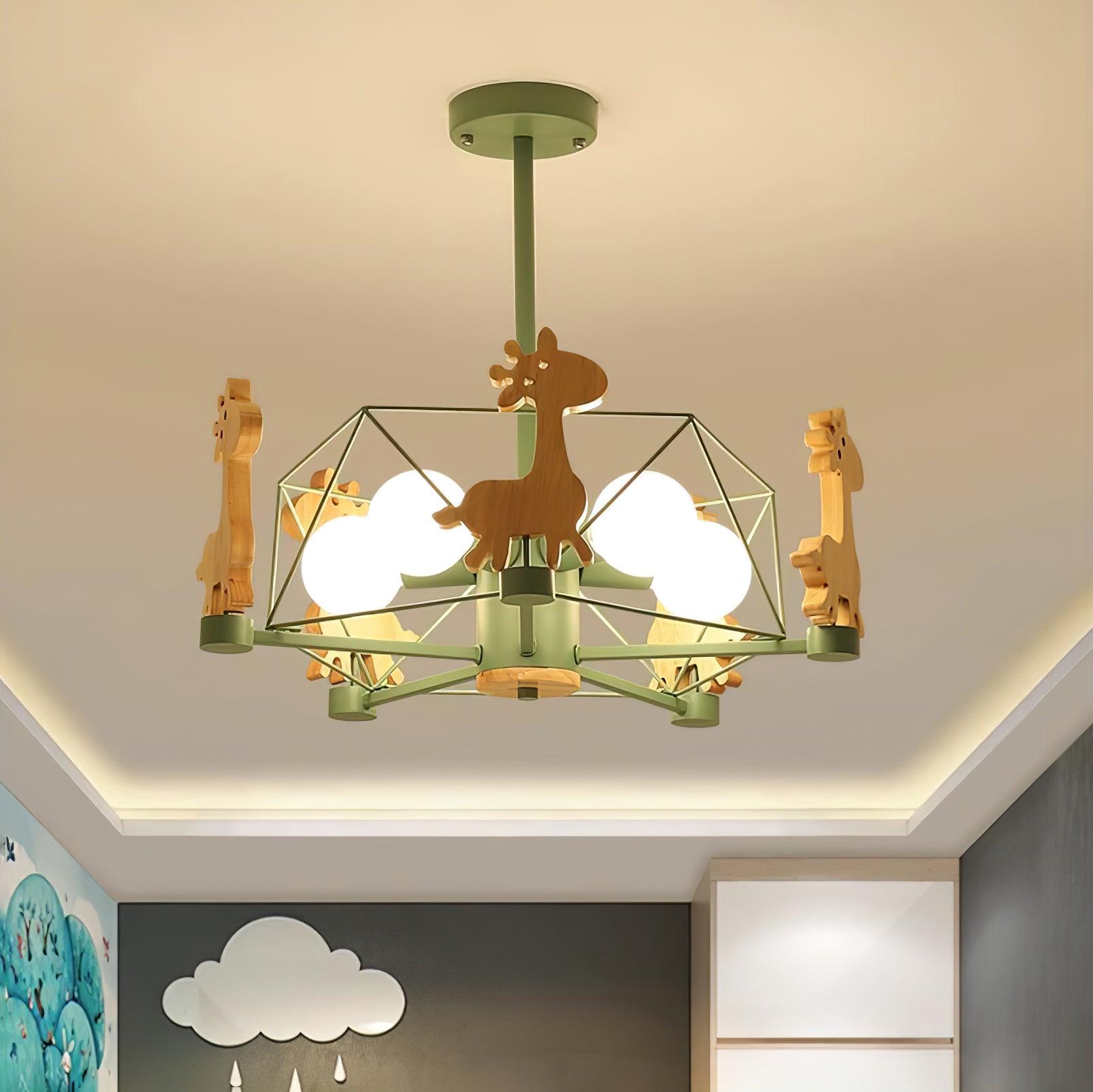 Lovely Deer Wooden Chandelier - Blowlighting