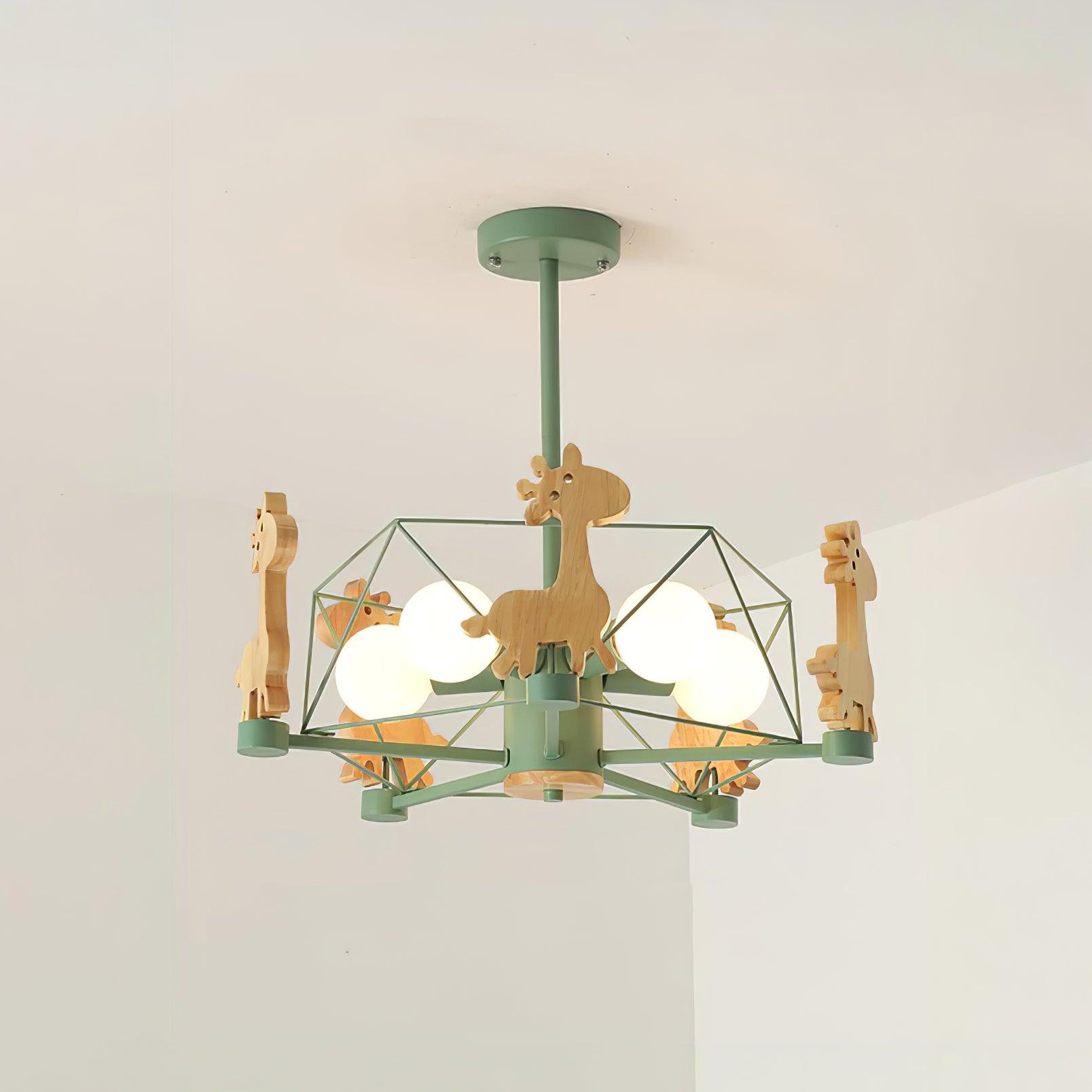 Lovely Deer Wooden Chandelier - Blowlighting