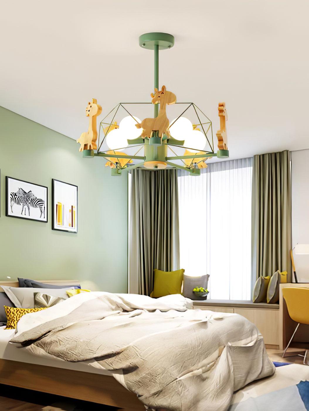 Lovely Deer Wooden Chandelier - Blowlighting
