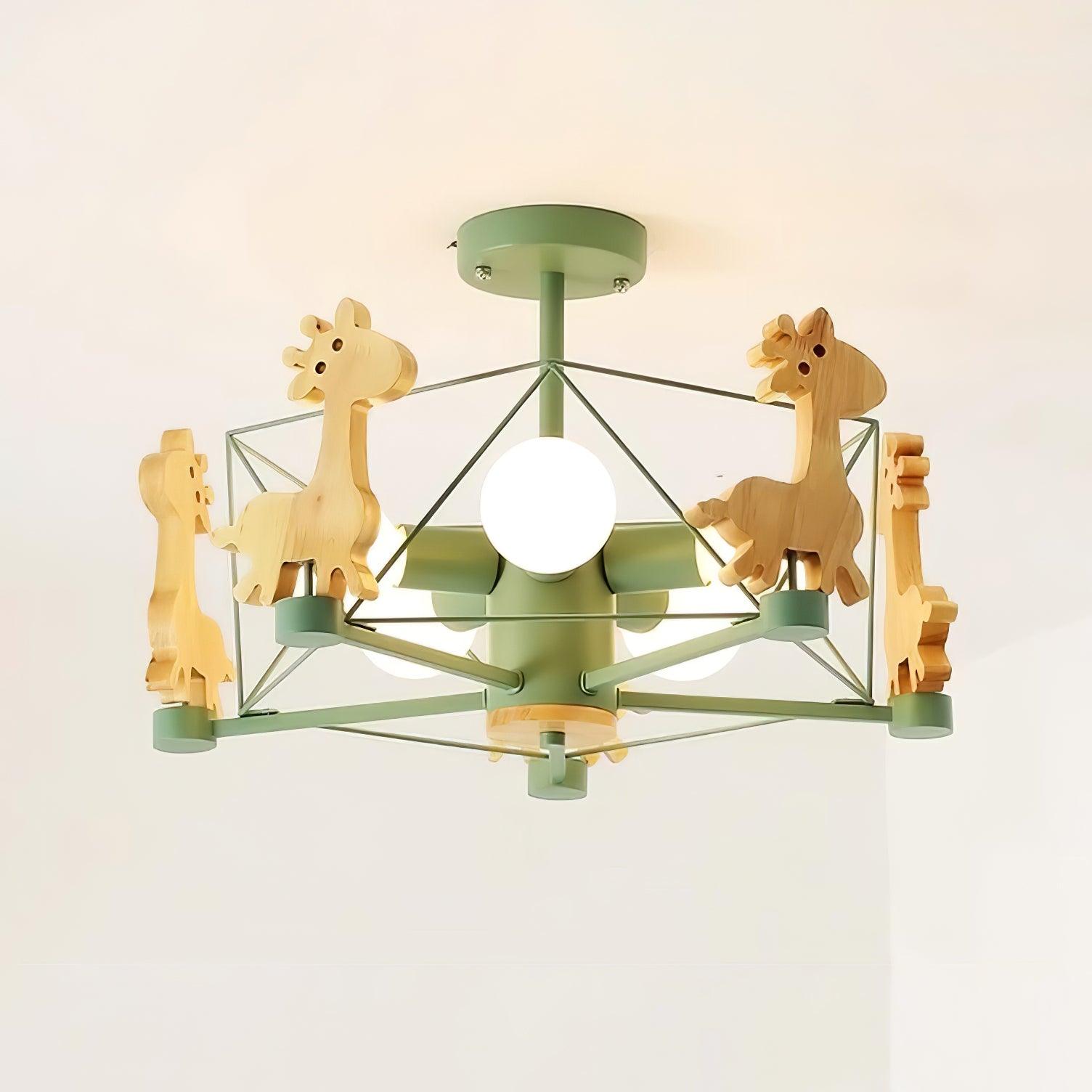 Lovely Deer Wooden Chandelier - Blowlighting