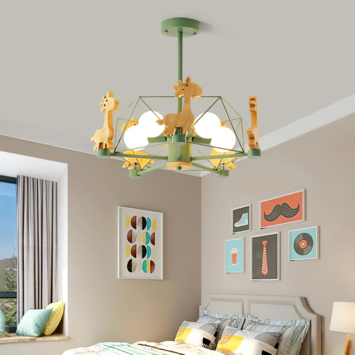 Lovely Deer Wooden Chandelier - Blowlighting