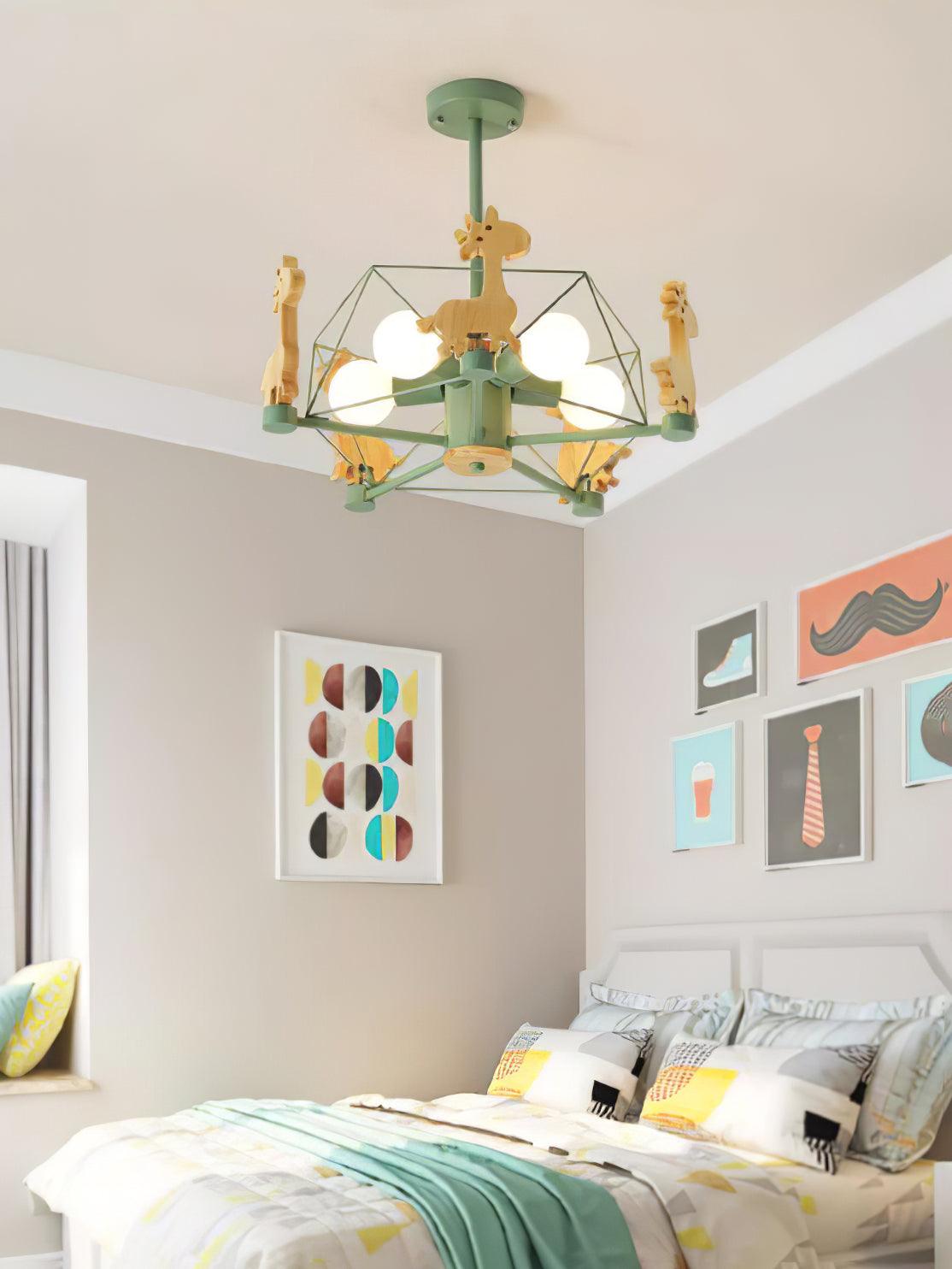 Lovely Deer Wooden Chandelier - Blowlighting