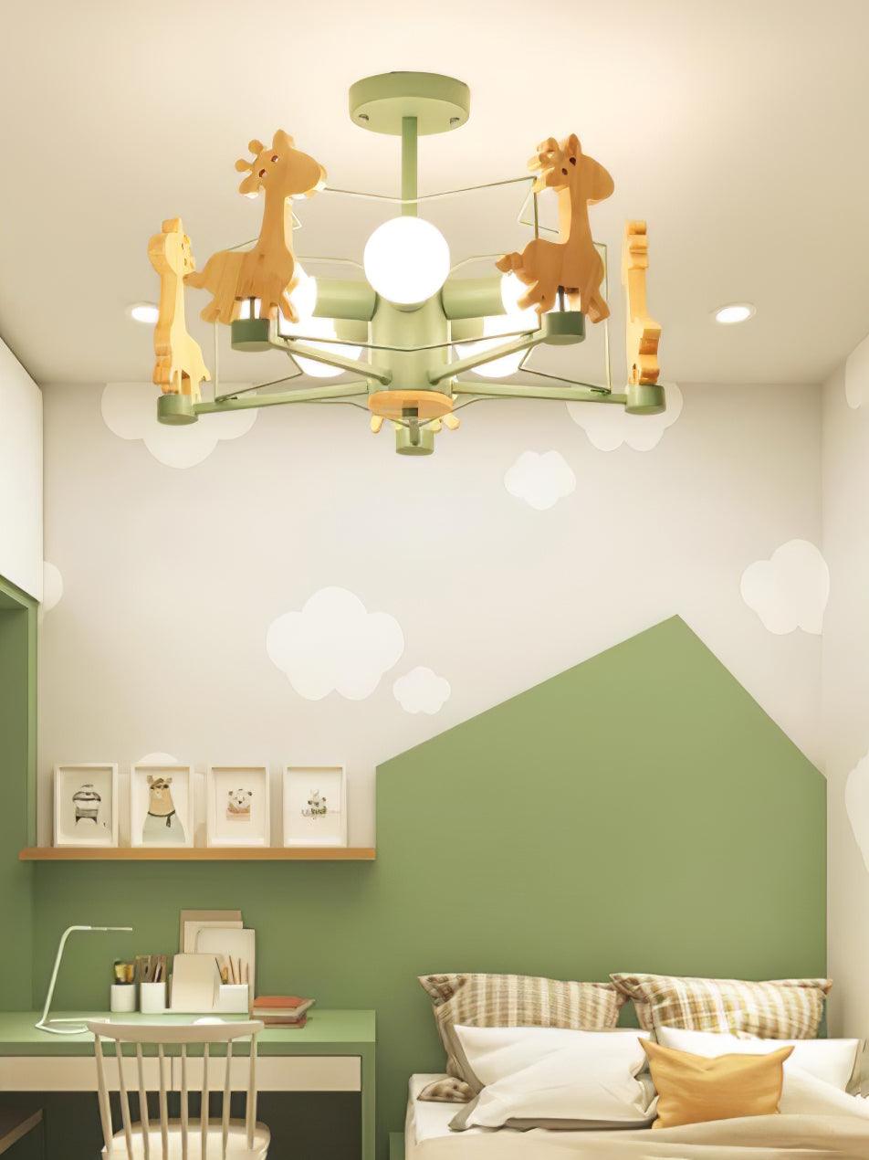 Lovely Deer Wooden Chandelier - Blowlighting