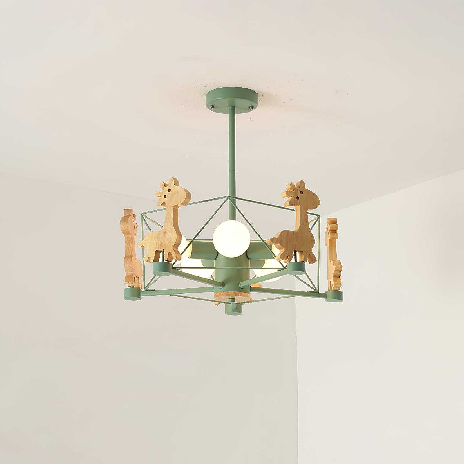 Lovely Deer Wooden Chandelier - Blowlighting