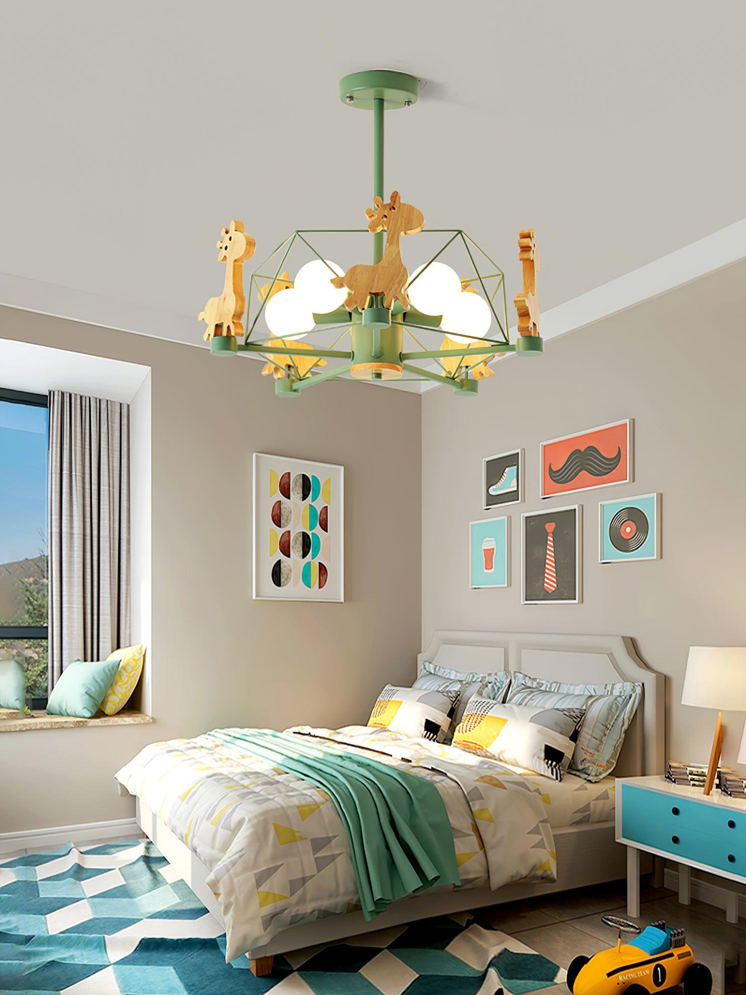 Lovely Deer Wooden Chandelier - Blowlighting