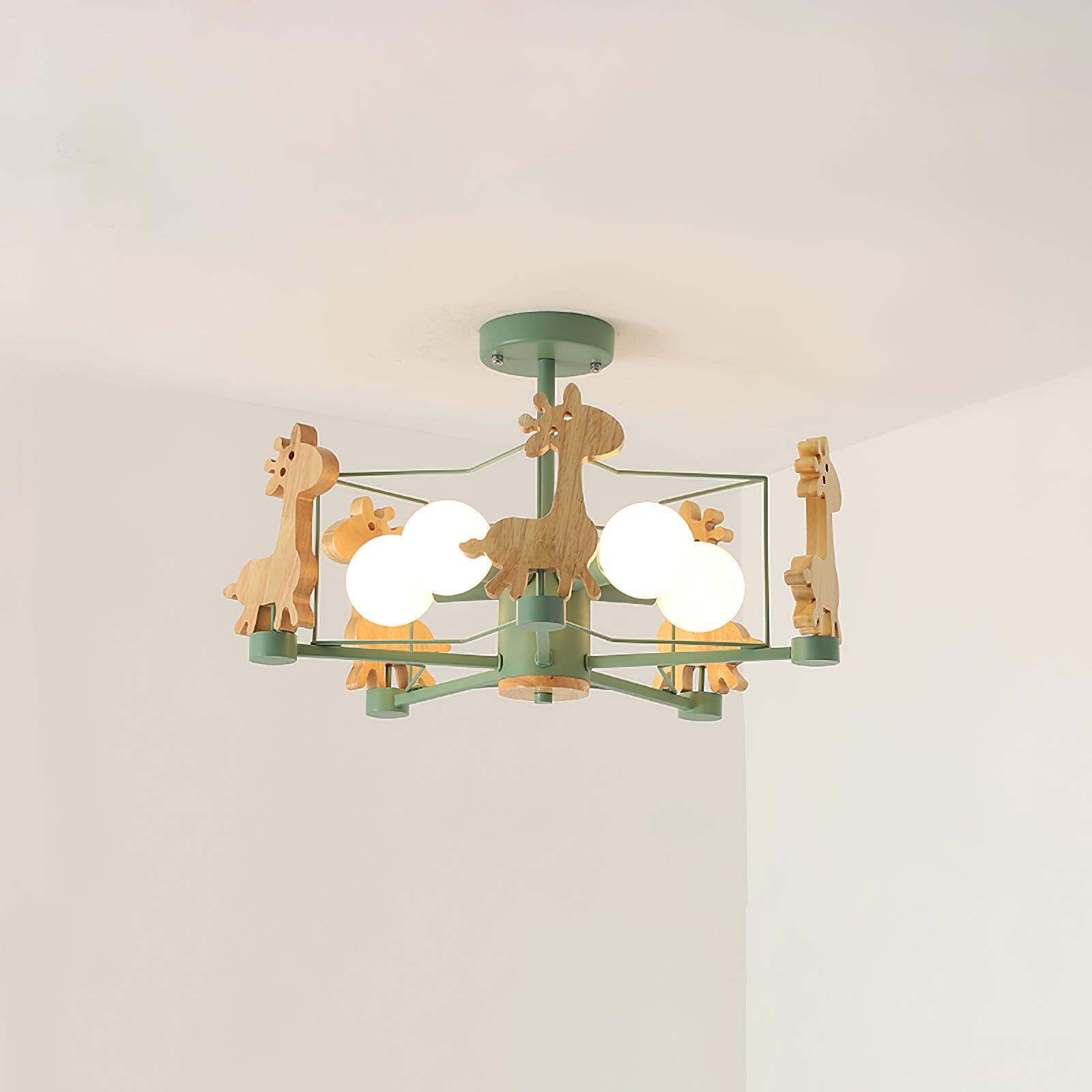 Lovely Deer Wooden Chandelier - Blowlighting