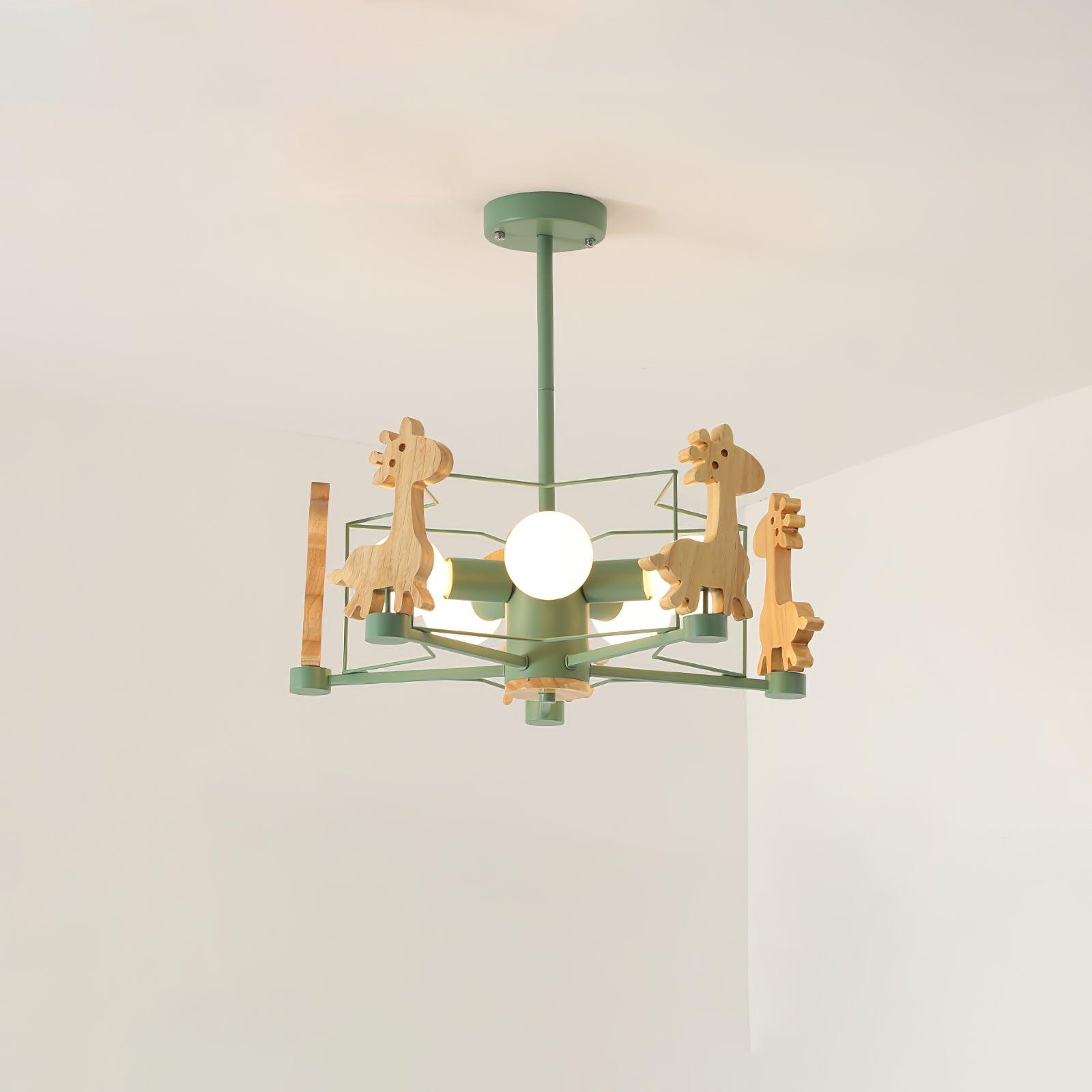 Lovely Deer Wooden Chandelier - Blowlighting