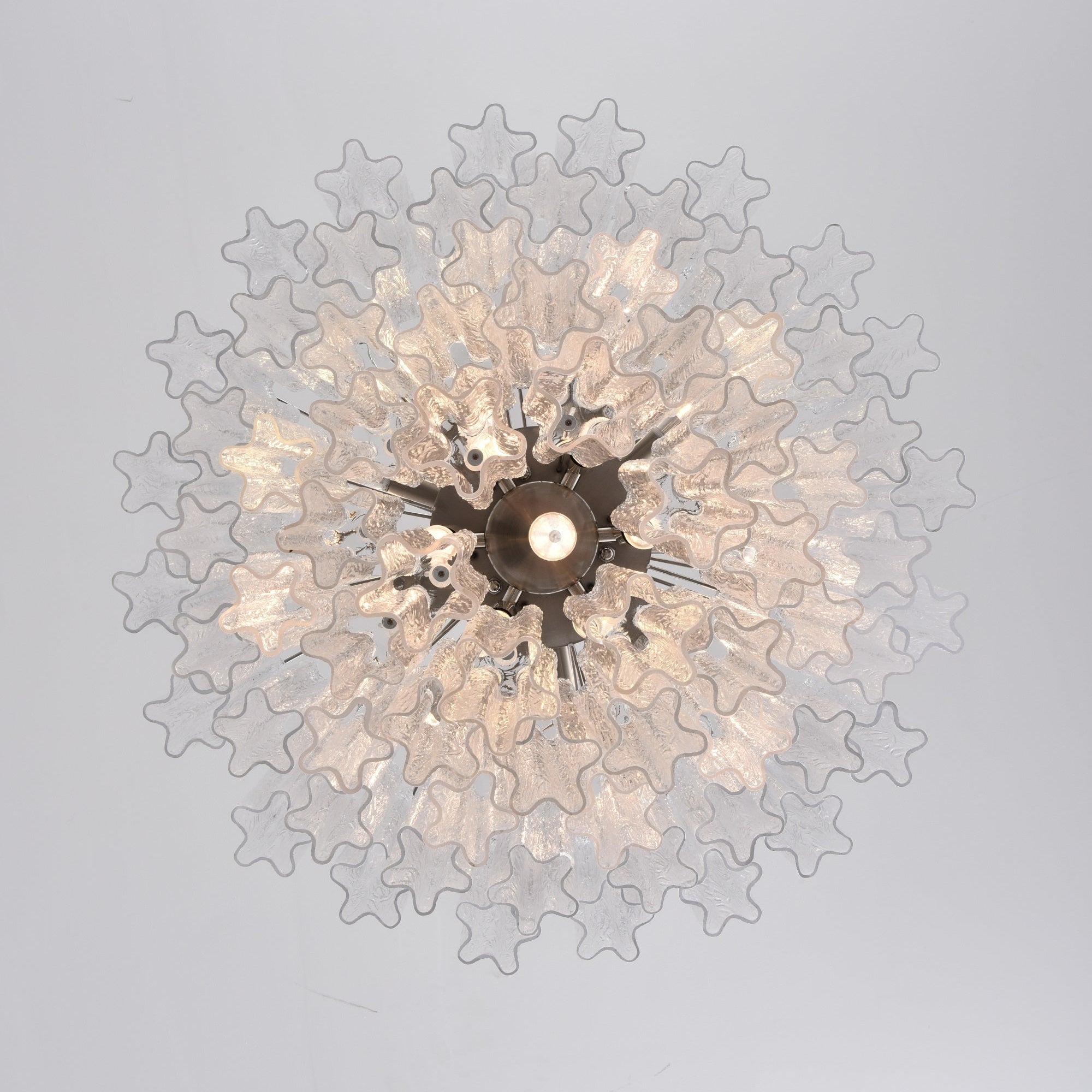 Aurora Chandelier Clear Glass Multi-Tier Crystal Glow - Blowlighting