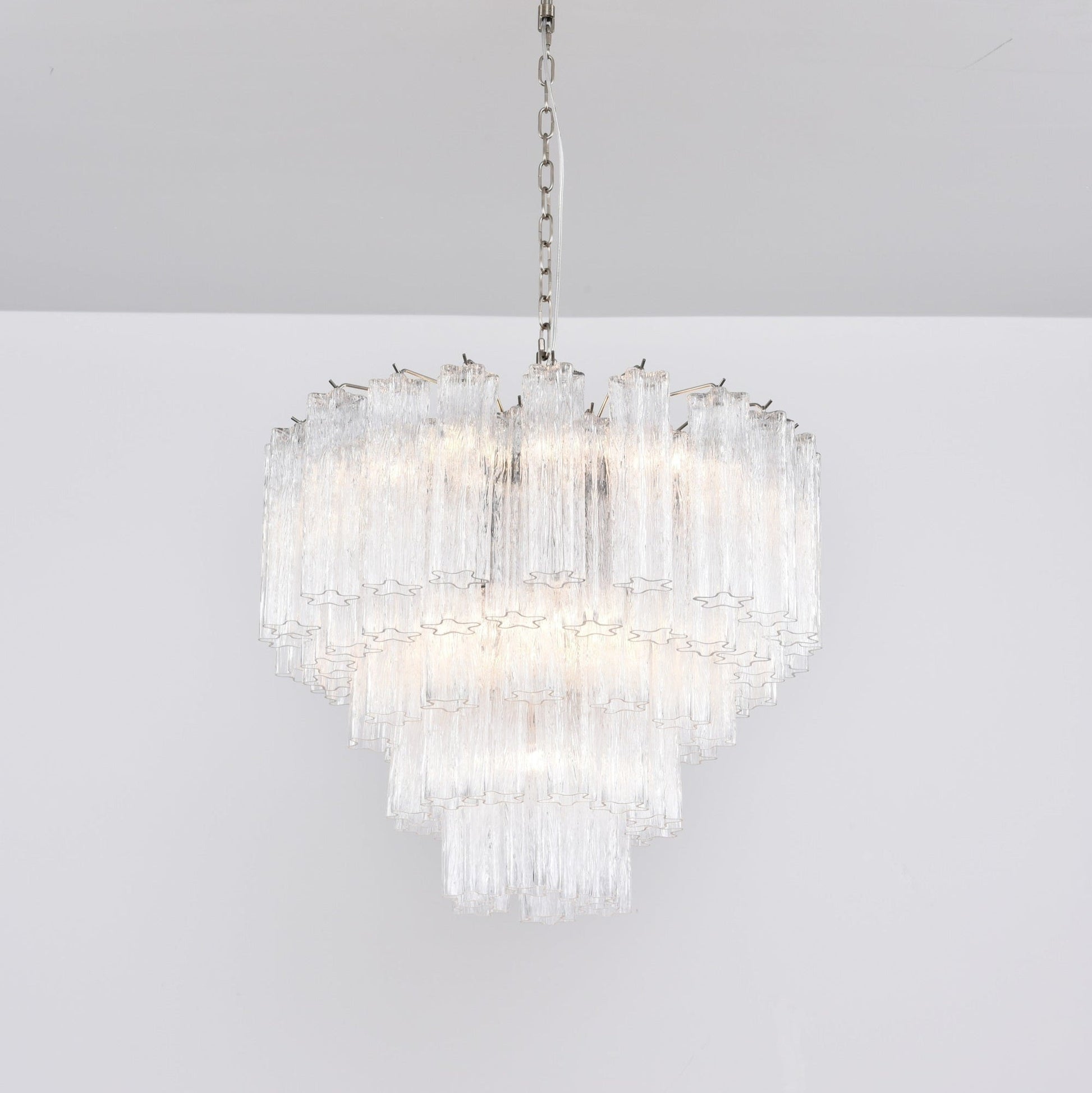 Aurora Chandelier Clear Glass Multi-Tier Crystal Glow - Blowlighting