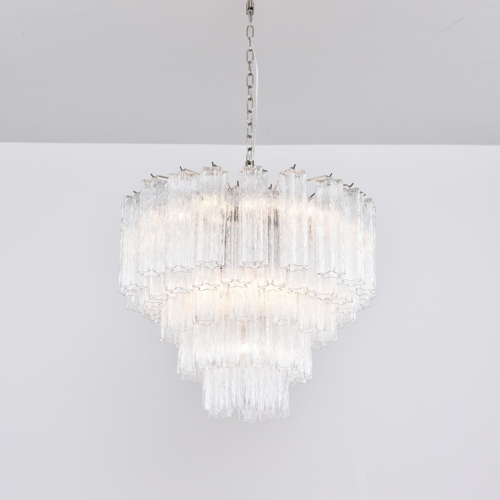 Aurora Chandelier Clear Glass Multi-Tier Crystal Glow - Blowlighting