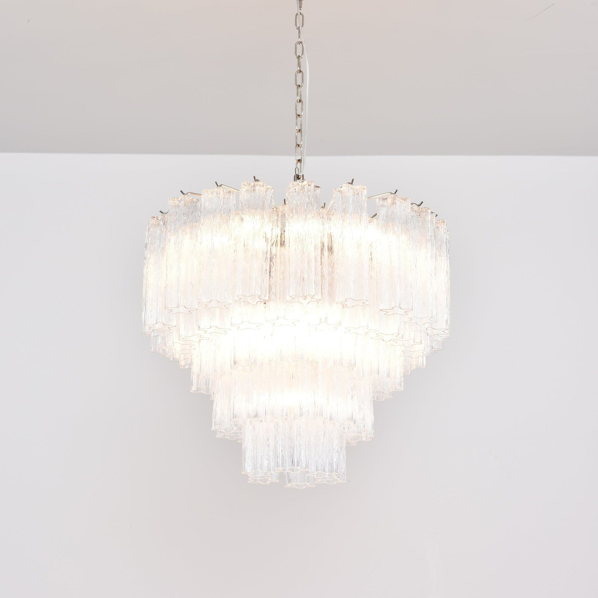 Aurora Chandelier Clear Glass Multi-Tier Crystal Glow - Blowlighting