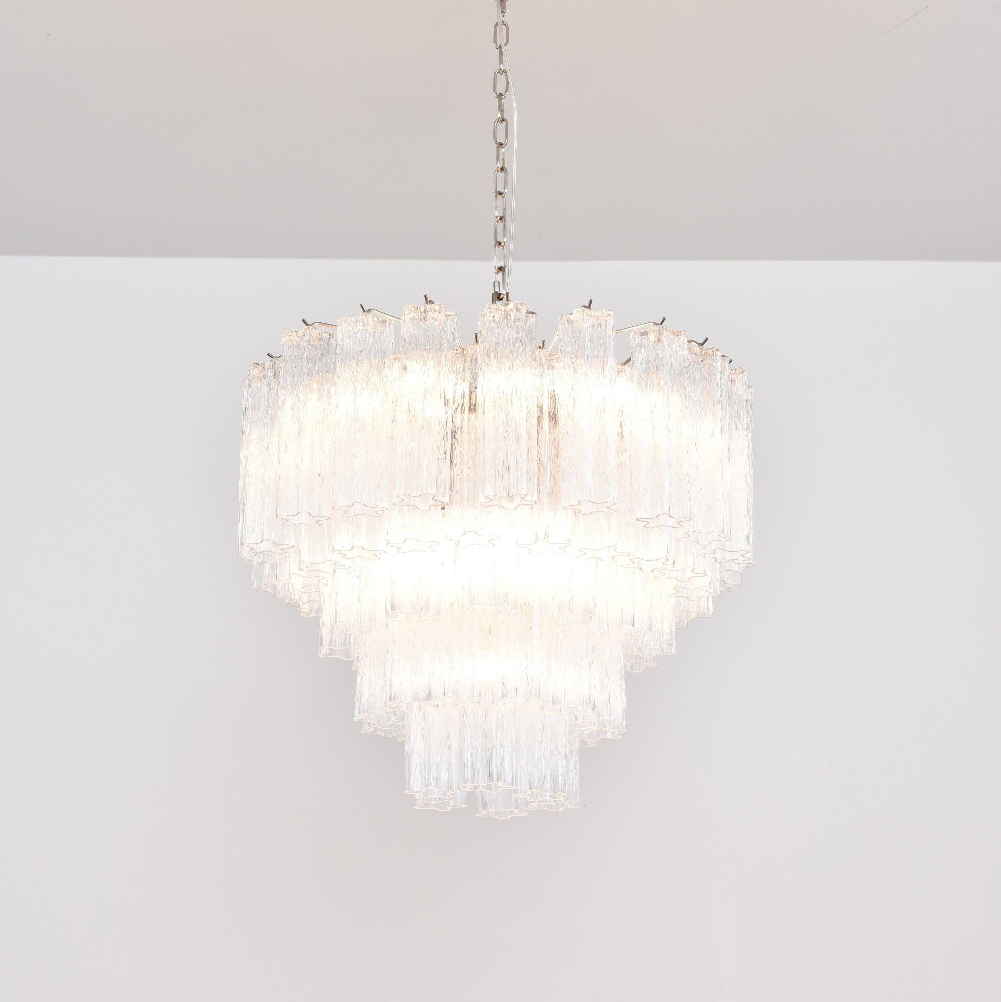 Aurora Chandelier Clear Glass Multi-Tier Crystal Glow - Blowlighting
