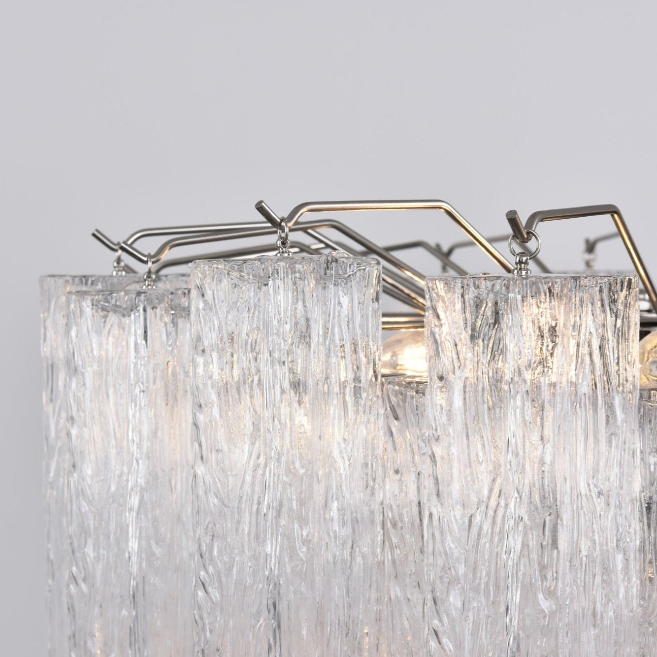 Aurora Chandelier Clear Glass Multi-Tier Crystal Glow - Blowlighting