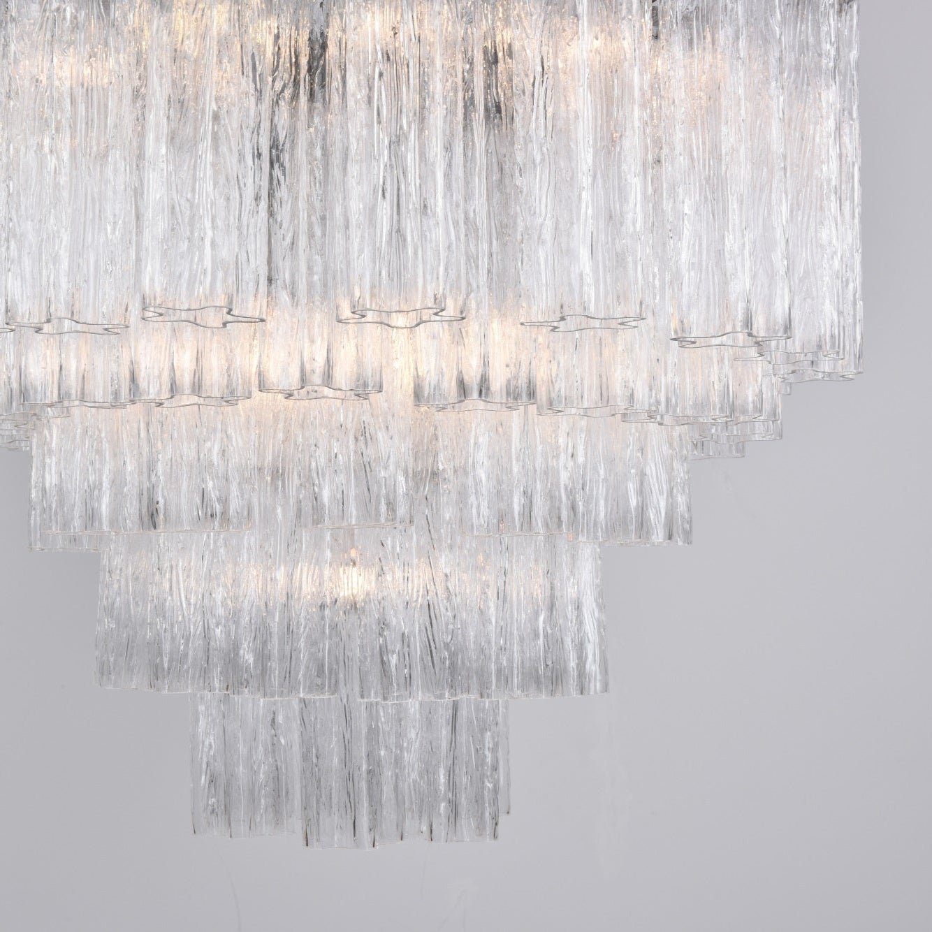 Aurora Chandelier Clear Glass Multi-Tier Crystal Glow - Blowlighting