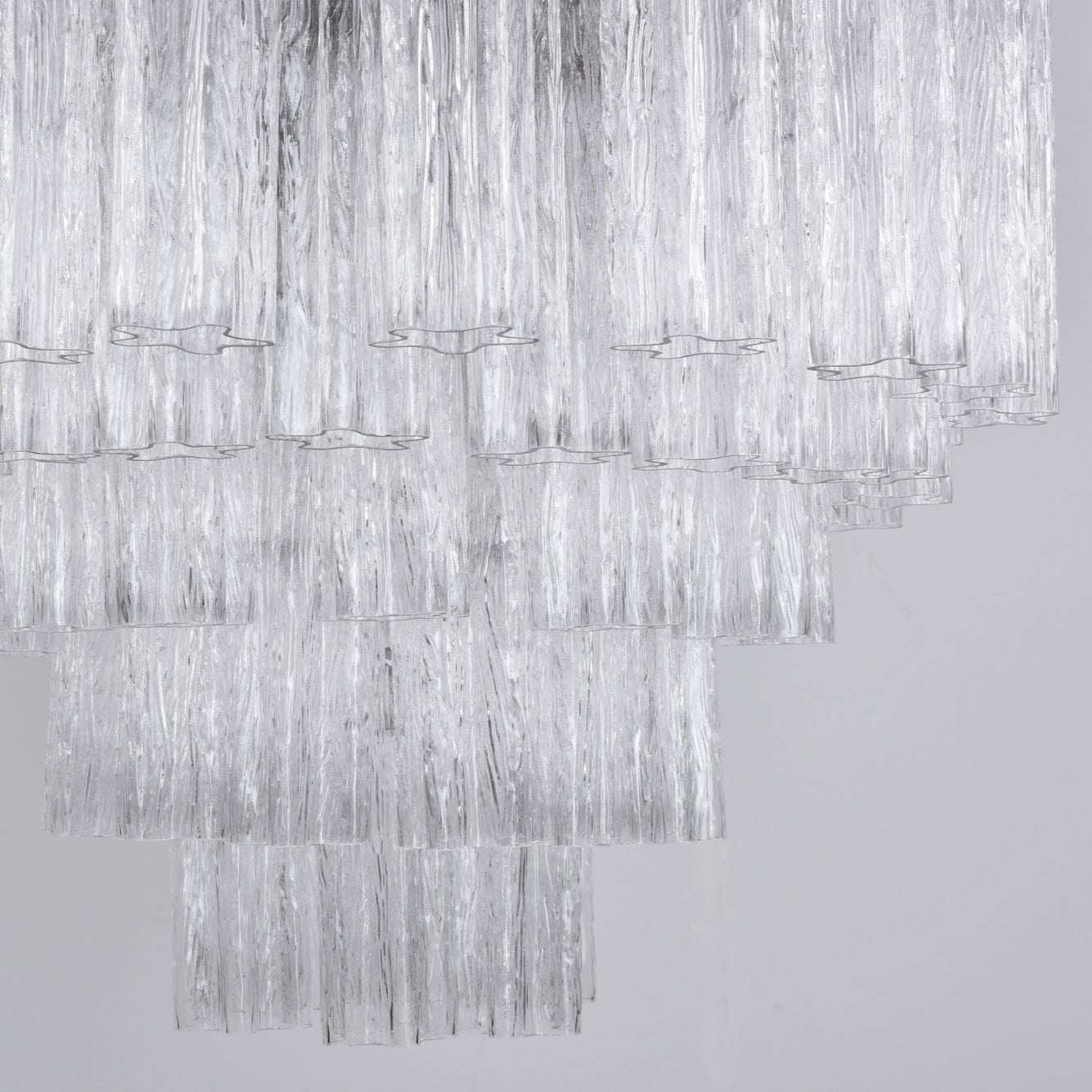 Aurora Chandelier Clear Glass Multi-Tier Crystal Glow - Blowlighting