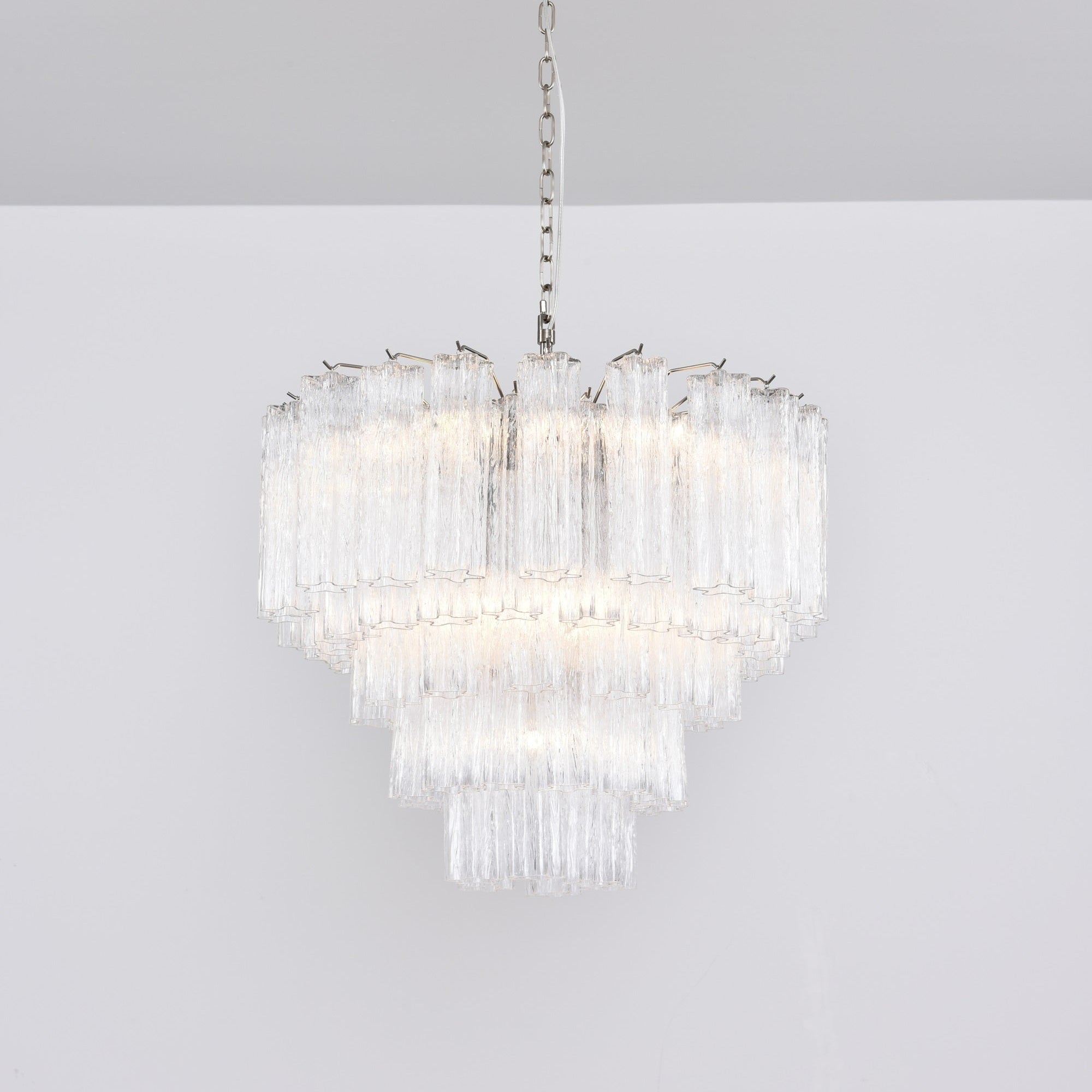 Aurora Chandelier Clear Glass Multi-Tier Crystal Glow - Blowlighting