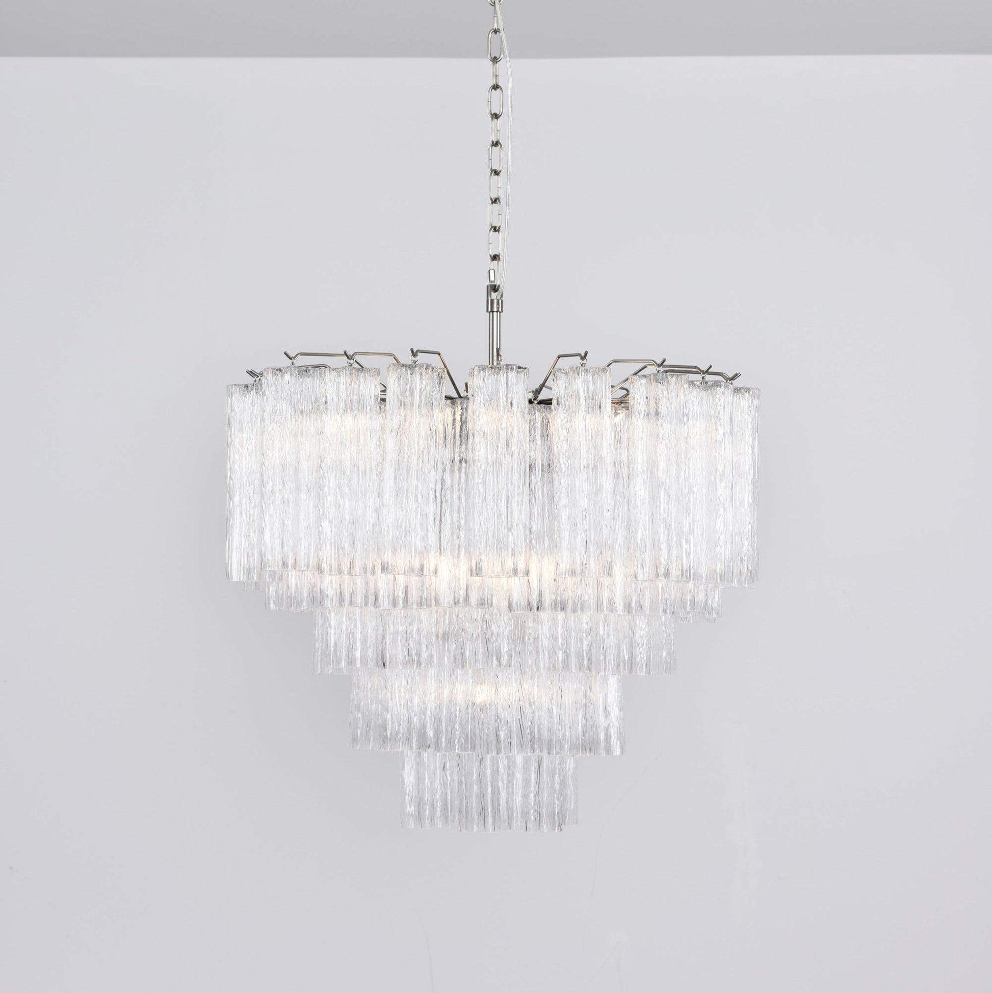 Aurora Chandelier Clear Glass Multi-Tier Crystal Glow - Blowlighting
