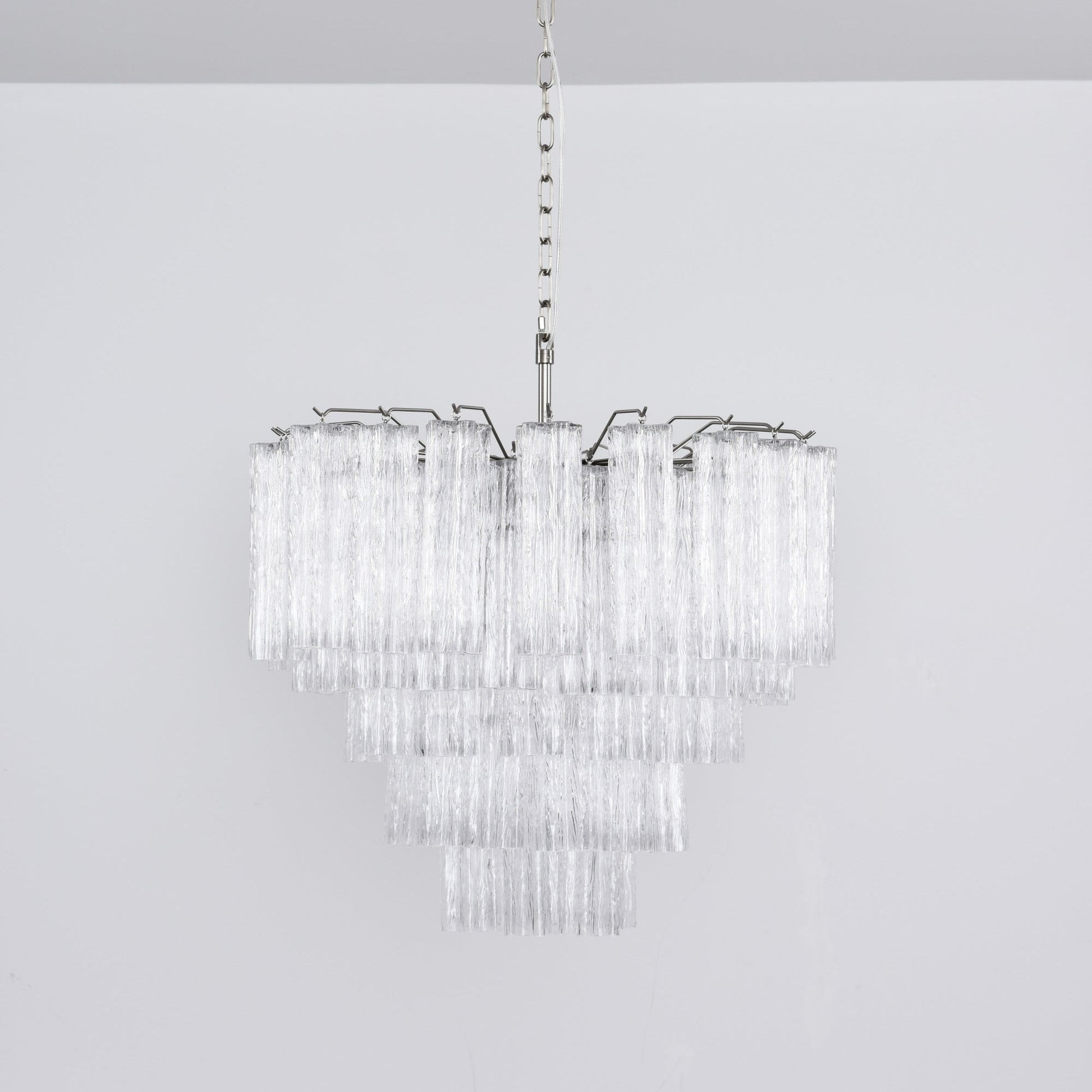 Aurora Chandelier Clear Glass Multi-Tier Crystal Glow - Blowlighting