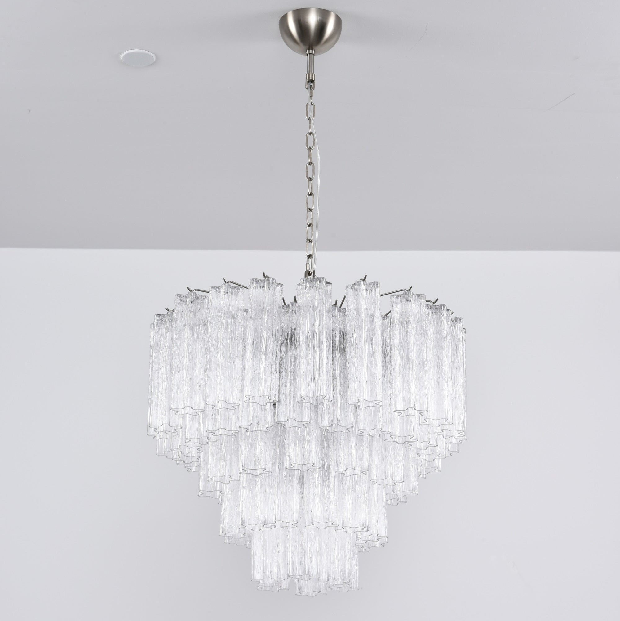 Aurora Chandelier Clear Glass Multi-Tier Crystal Glow - Blowlighting