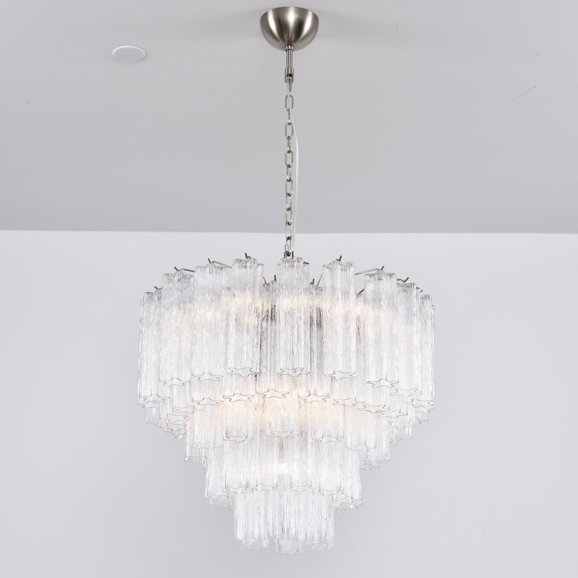 Aurora Chandelier Clear Glass Multi-Tier Crystal Glow - Blowlighting