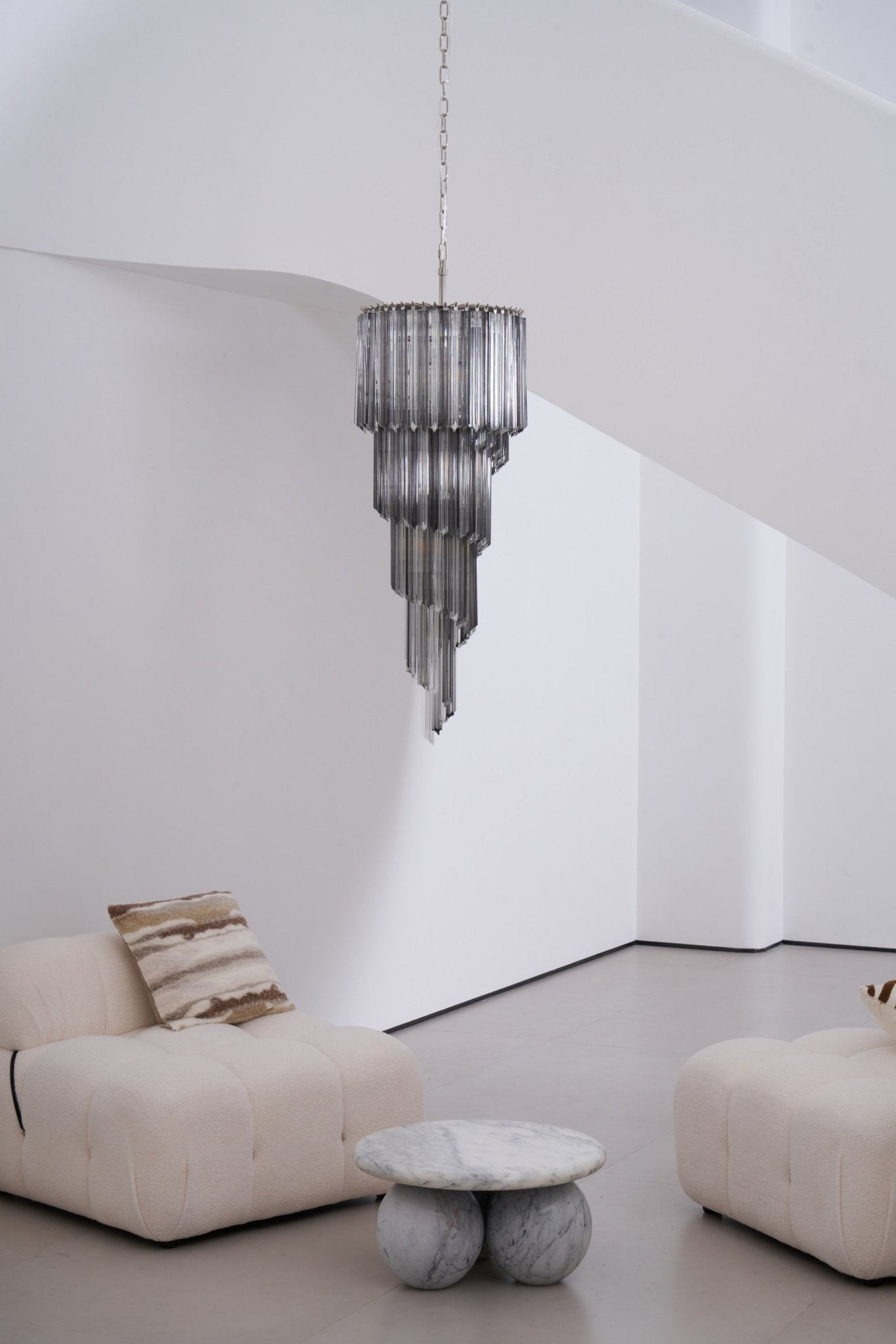 Aurora Chandelier Smoked Glass Spiral - Blowlighting