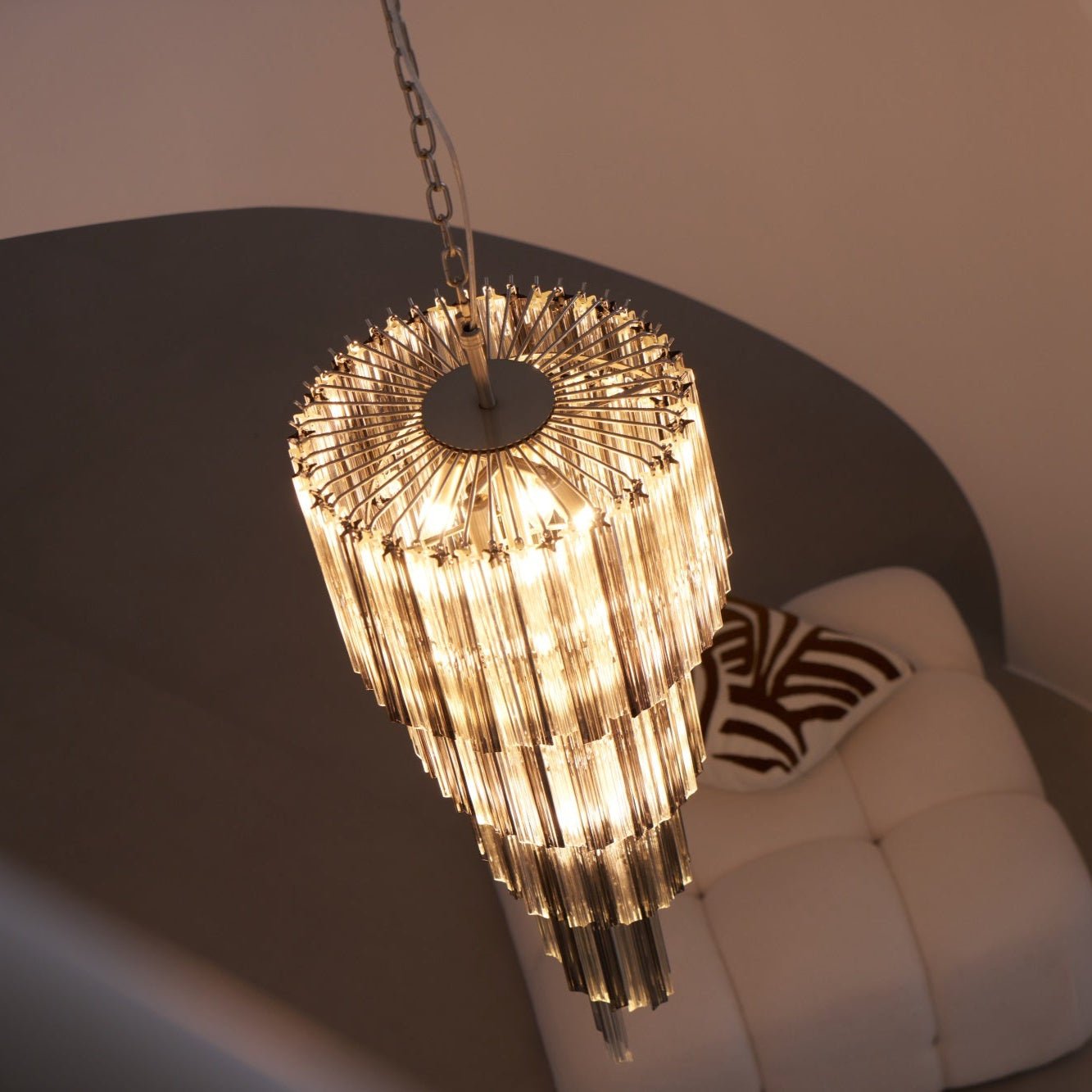 Aurora Chandelier Smoked Glass Spiral - Blowlighting