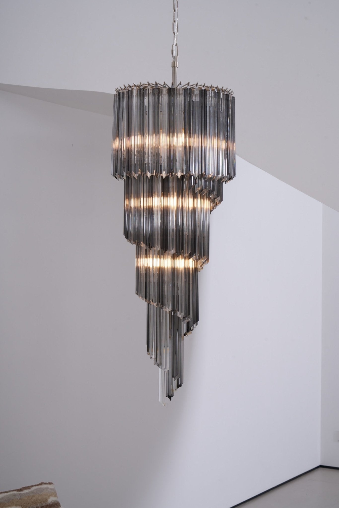 Aurora Chandelier Smoked Glass Spiral - Blowlighting