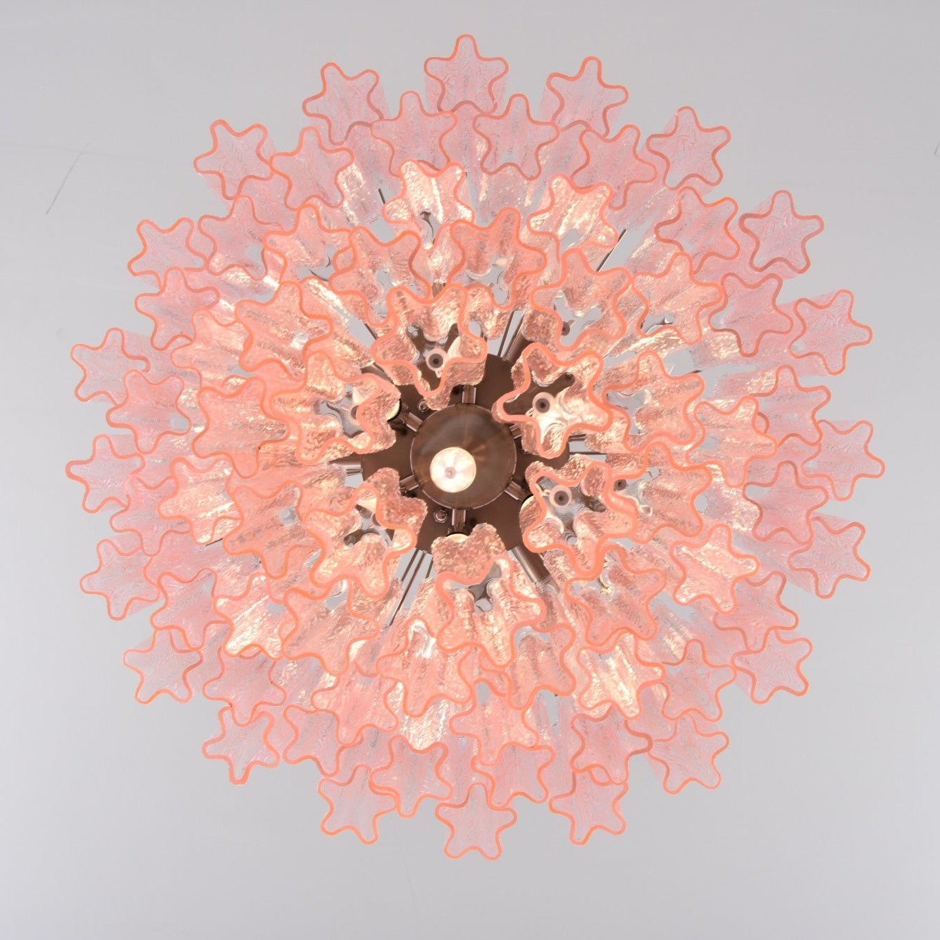Aurora Chandelier Pink Glass Multi-Tier Romantic Glow - Blowlighting