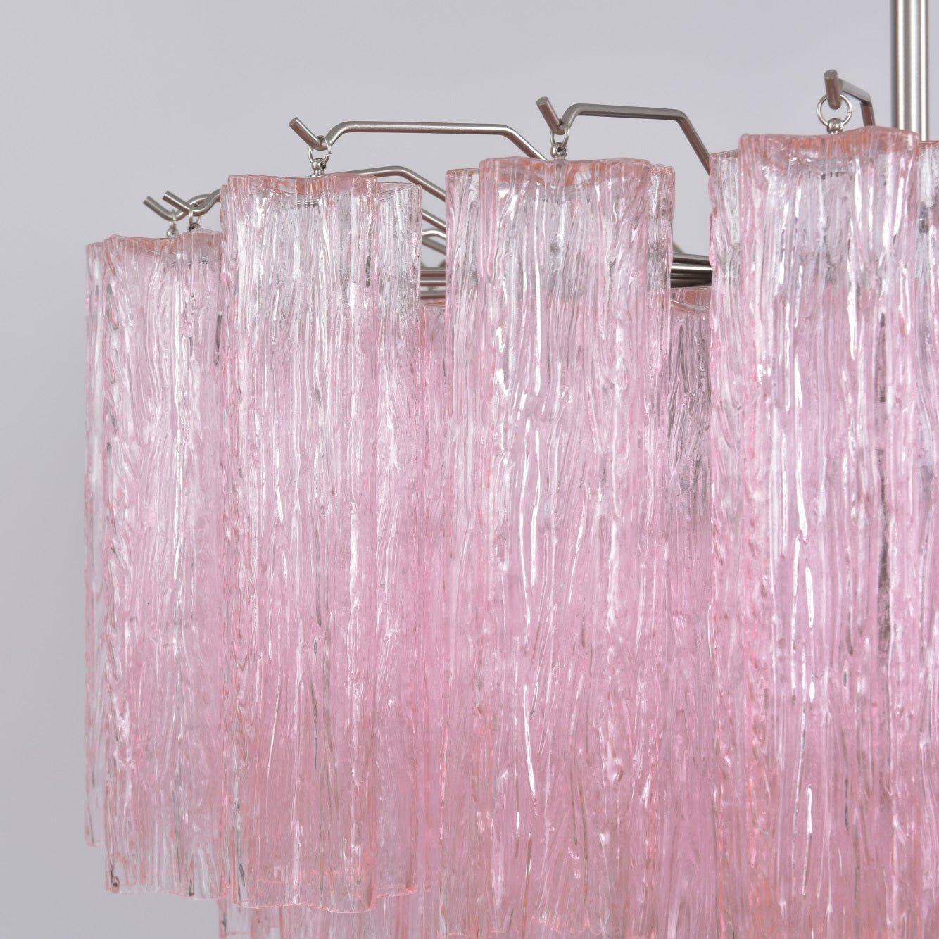 Aurora Chandelier Pink Glass Multi-Tier Romantic Glow - Blowlighting