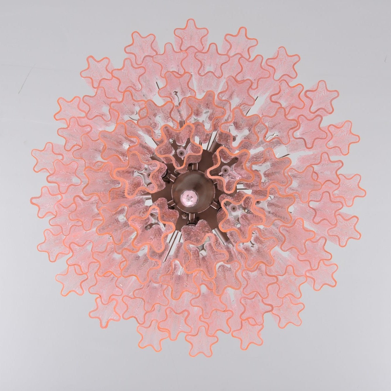 Aurora Chandelier Pink Glass Multi-Tier Romantic Glow - Blowlighting