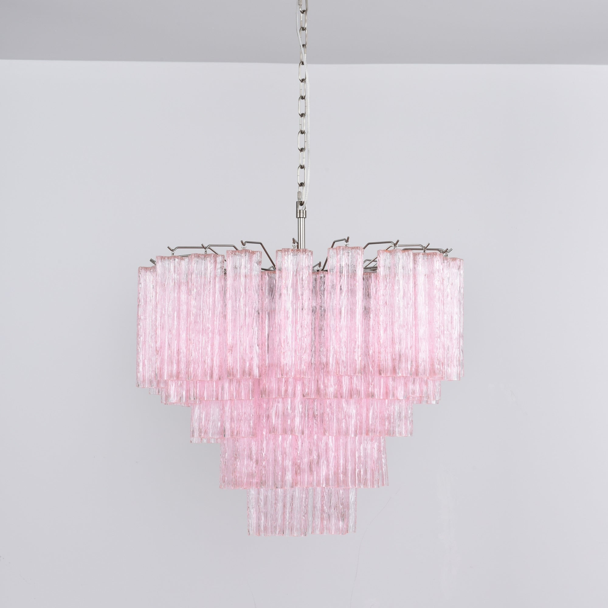 Aurora Chandelier Pink Glass Multi-Tier Romantic Glow - Blowlighting