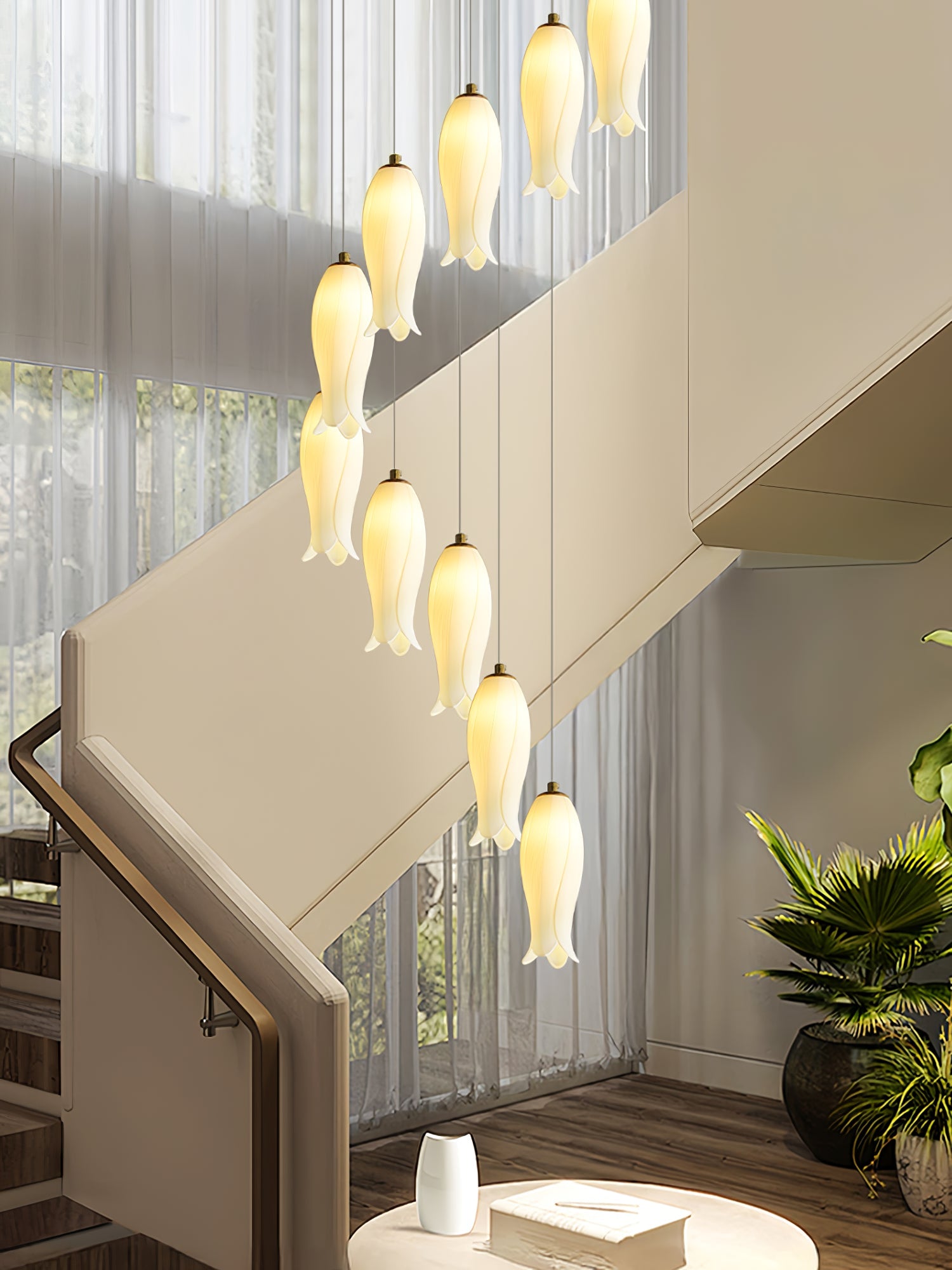 Sylirion Alabaster Brass Chandelier - Blowlighting