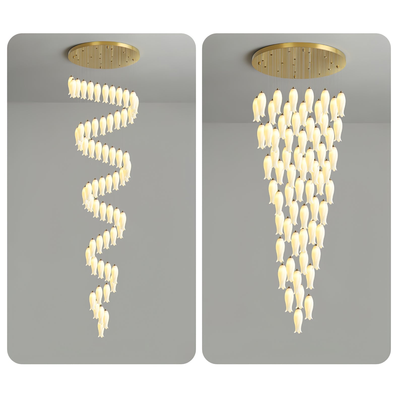 Sylirion Alabaster Brass Chandelier - Blowlighting