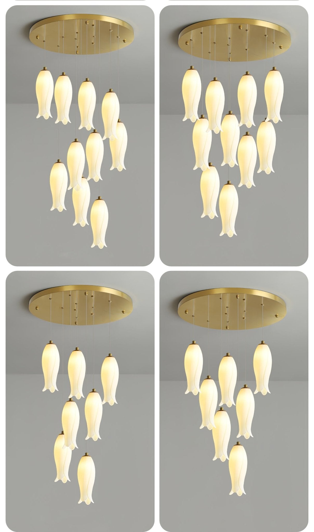 Sylirion Alabaster Brass Chandelier - Blowlighting