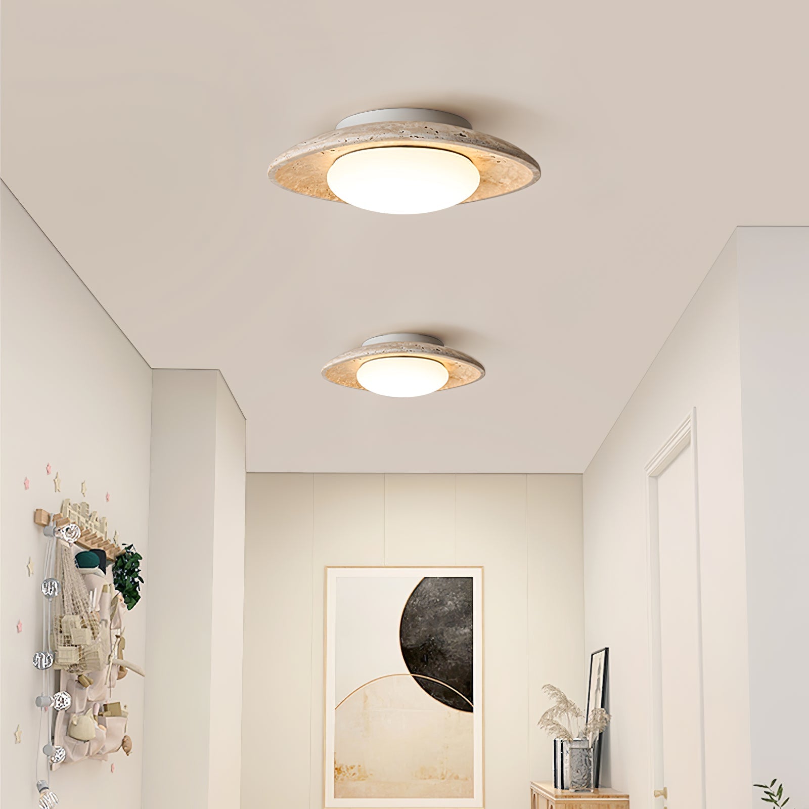 Lena Travertine Ceiling Light - Blowlighting