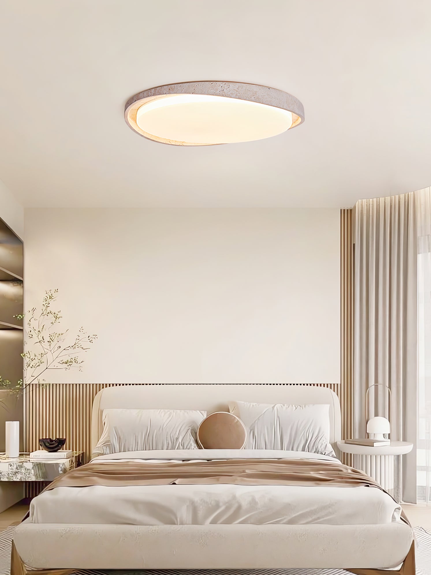 Vanoren Oval Frame Travertine Ceiling Light - Blowlighting